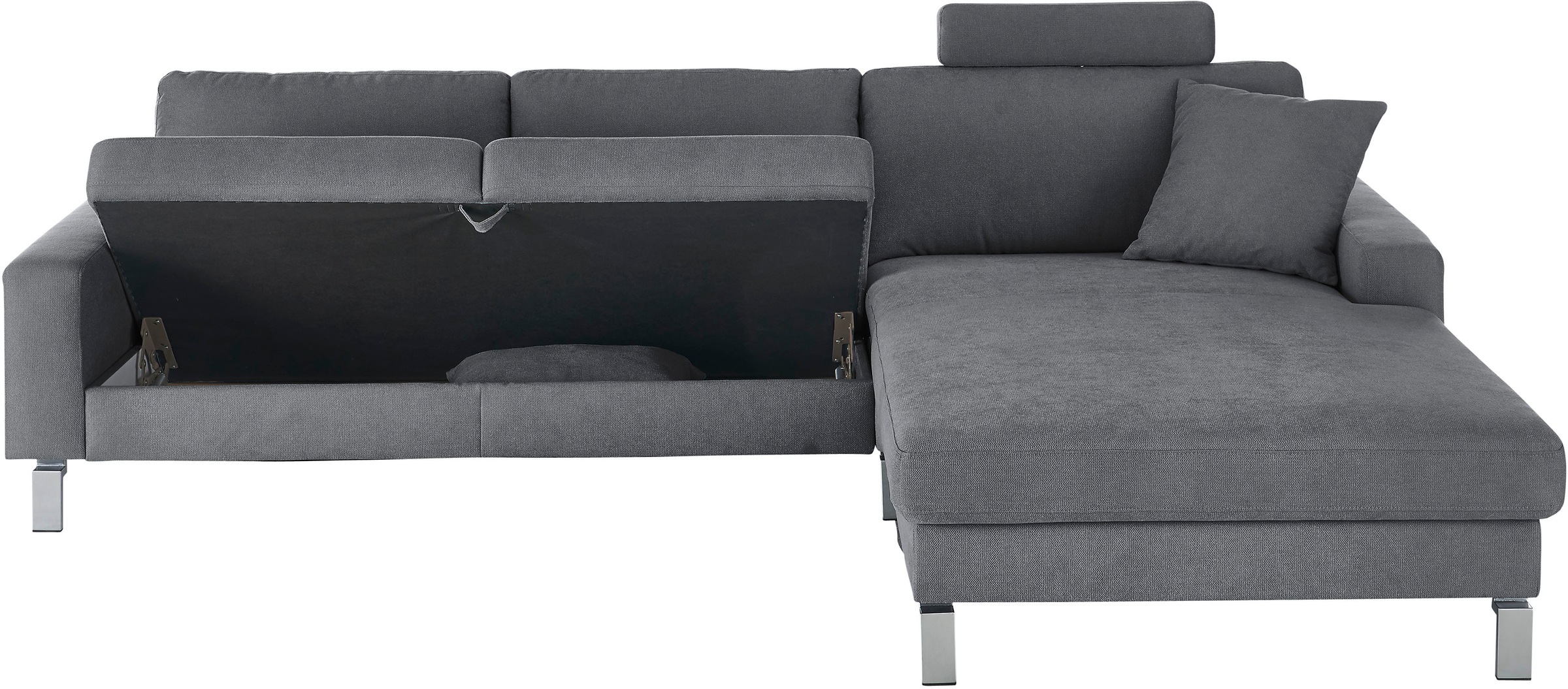 3C Candy Ecksofa »Lecce, wahlweise PUR-Schaumstoff oder Tonnentaschenfederkern«, Bett im 2,5-Sitzer, teilmotorische Schlaffunktion im Longchair, L-Form
