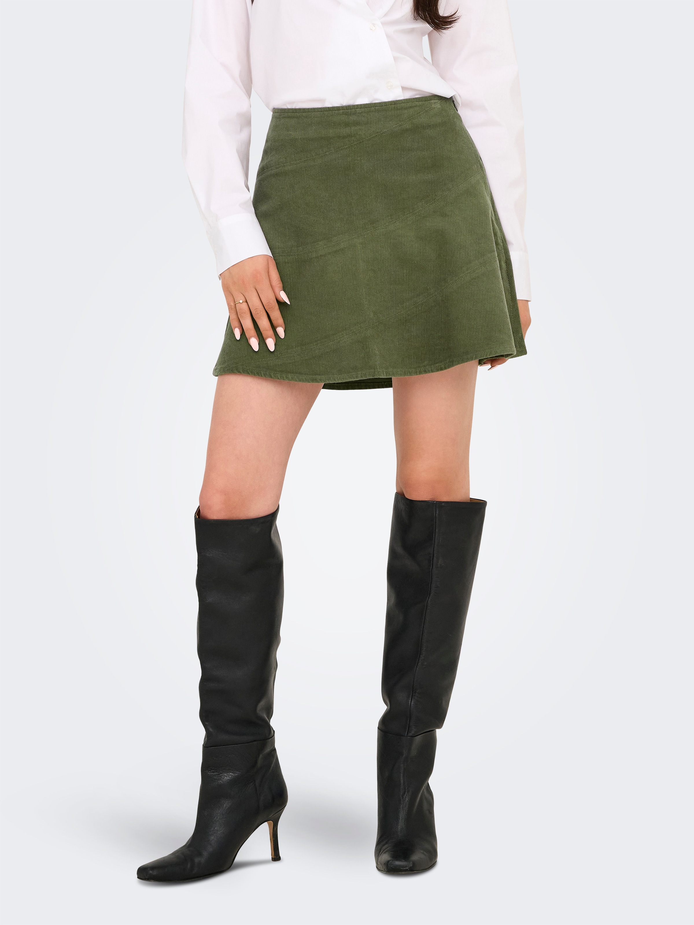ONLY Cordrock "ONLMOXIE HW CORD SKATER SKIRT CC PNT" günstig online kaufen