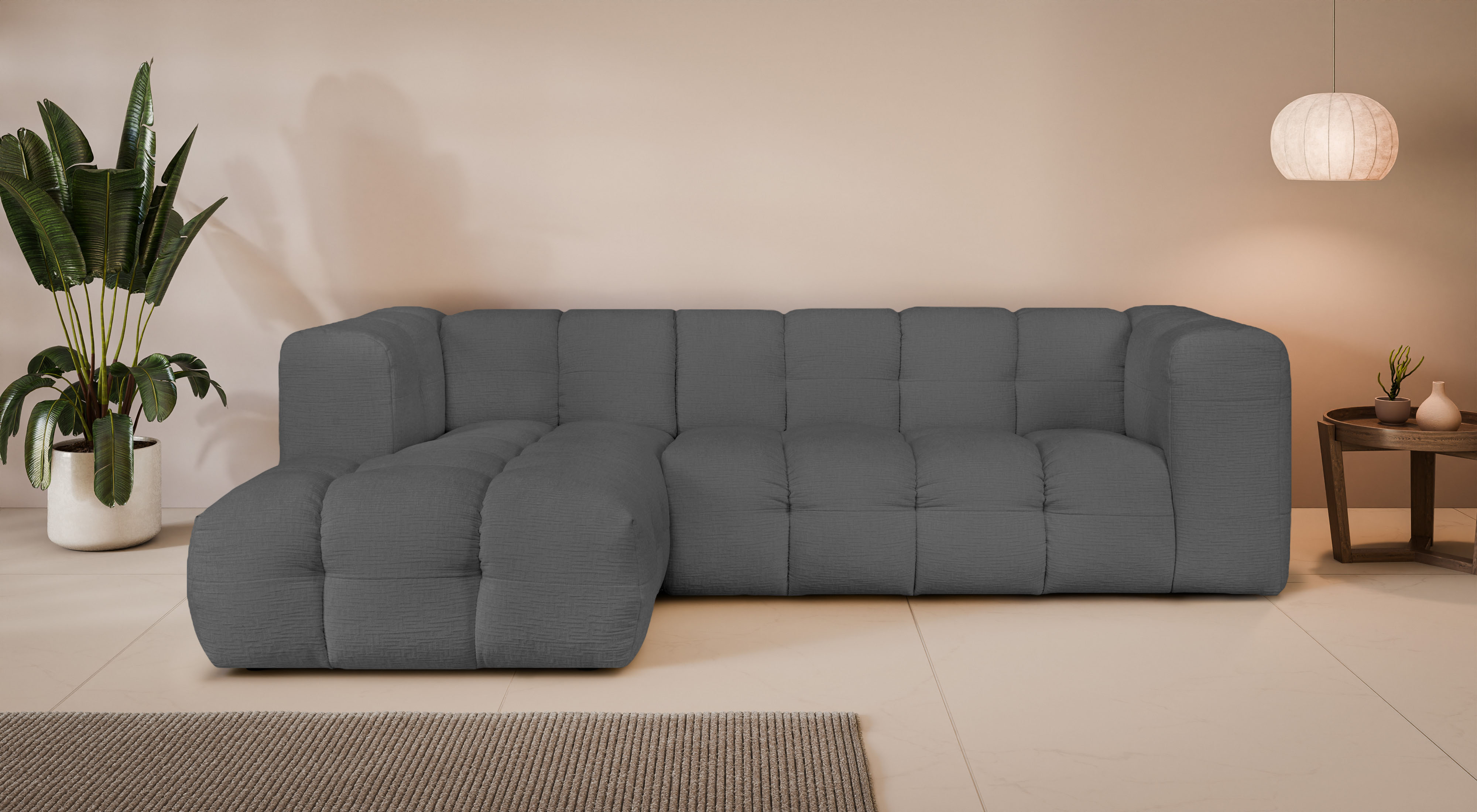 LeGer Home by Lena Gercke Ecksofa "TALISHA L-Form Designersofa, moderne Steppung, B/T/H: 276/178/75 cm" aufwendig gepolstert, hoher Sitzkomfort