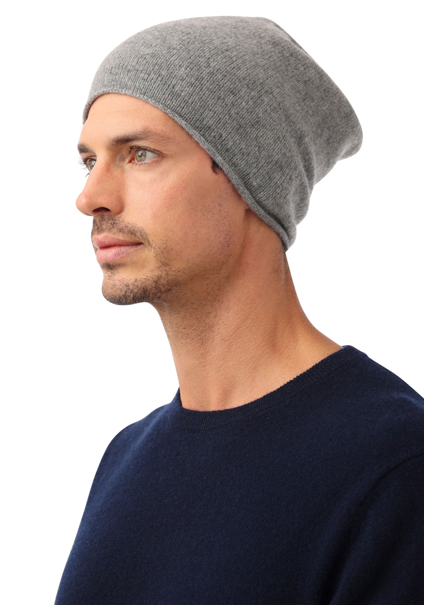 Zwillingsherz Beanie, mit kleinem Rollrand, One size