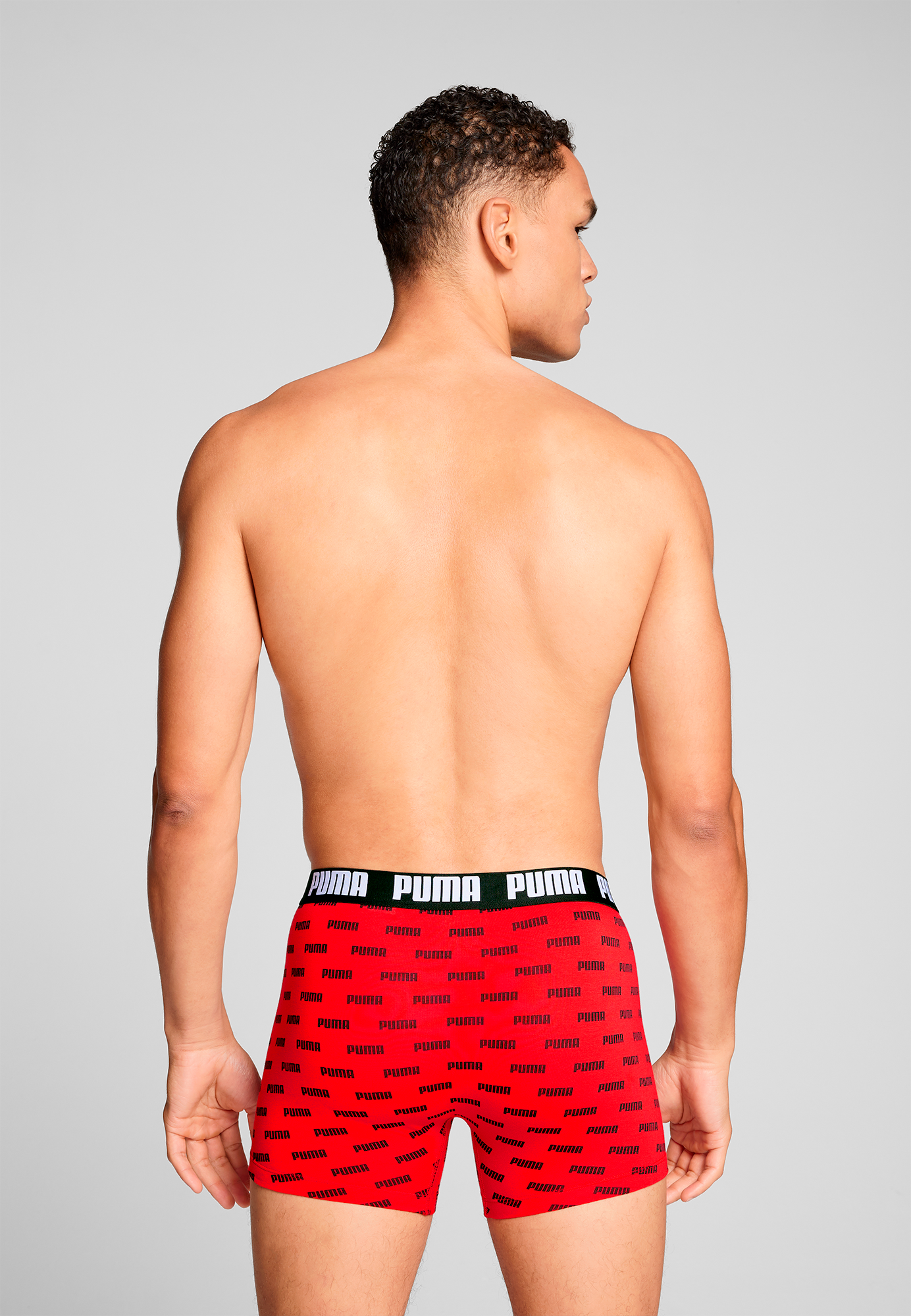 PUMA Boxershorts »PUMA MEN EVERYDAY LOGO PRINT BOXERS 2P«, (2er Pack), 1x uni und 1x allover Logodruck