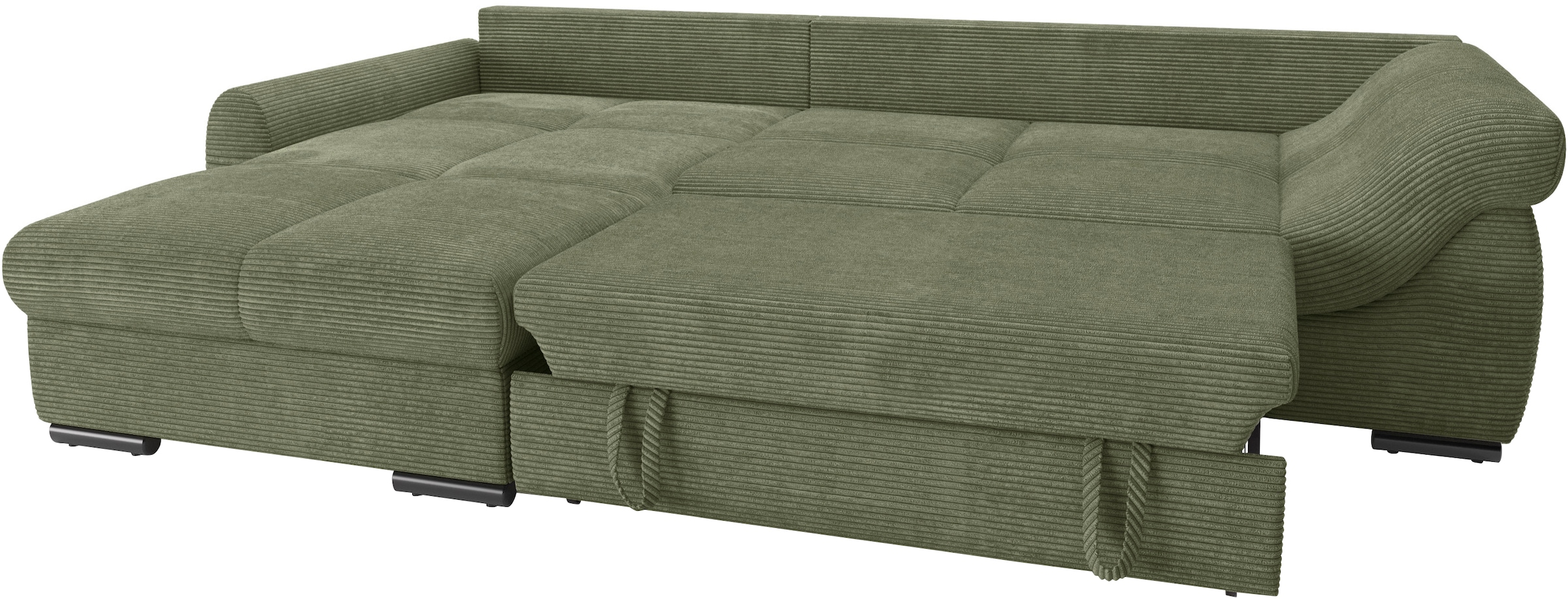 Mr. Couch Ecksofa »Livorno L-Form«, inkl. Hochschläfer-Bettauszug, XL-Bettkasten weiß beschichtet