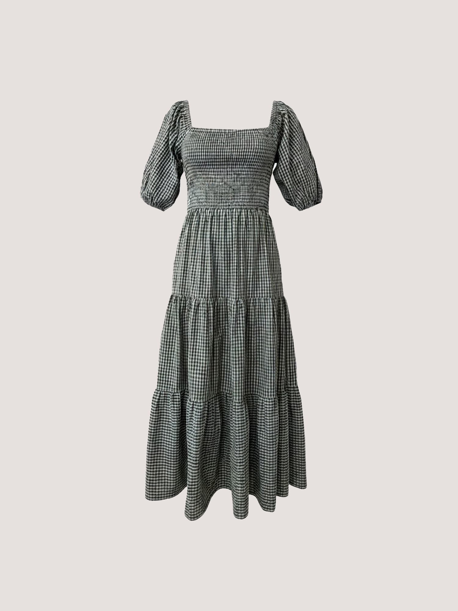 Apricot Midikleid »Milchmädchen-Midaxi-Kleid in Karomuster« mit eckigem Ausschnitt