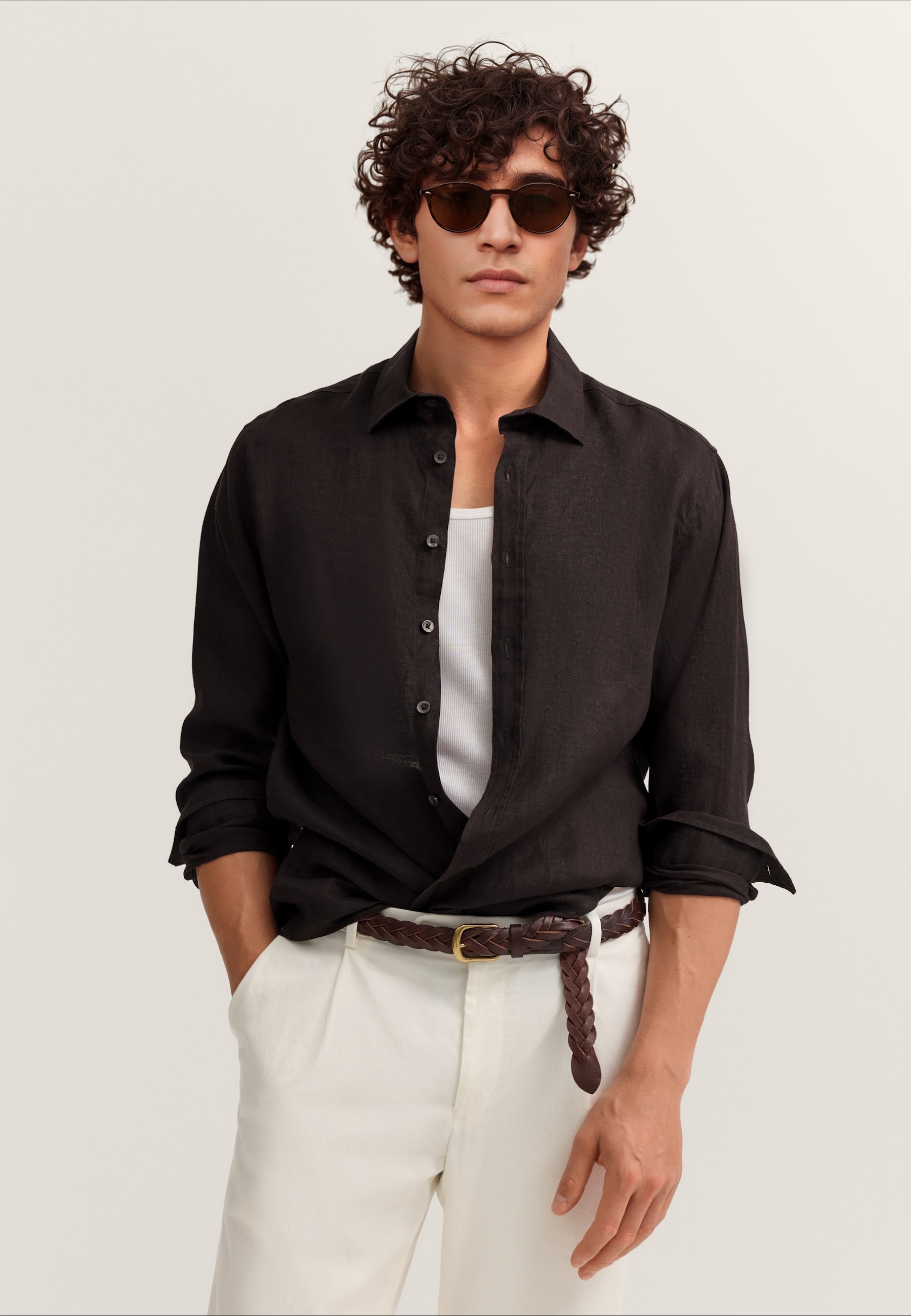 bugatti Leinenhemd "Modern Fit" mit Kentkragen günstig online kaufen