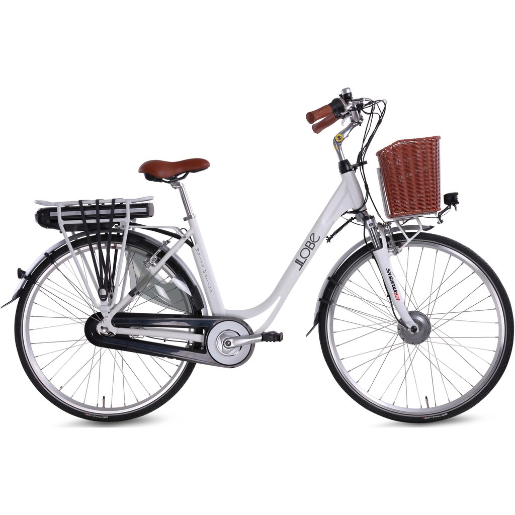 LLobe E-Bike »WhiteMotion 3.0, 15,6Ah«, 7 Gang, Shimano, Frontmotor 250 W