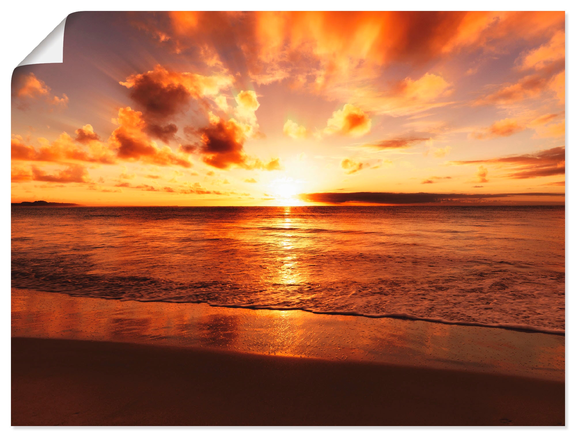 Strand«, als BAUR Wandbild kaufen oder St.), Artland Sonnenuntergang Gewässer, »Schöner versch. in (1 | Wandaufkleber Größen Leinwandbild, Poster Alubild,