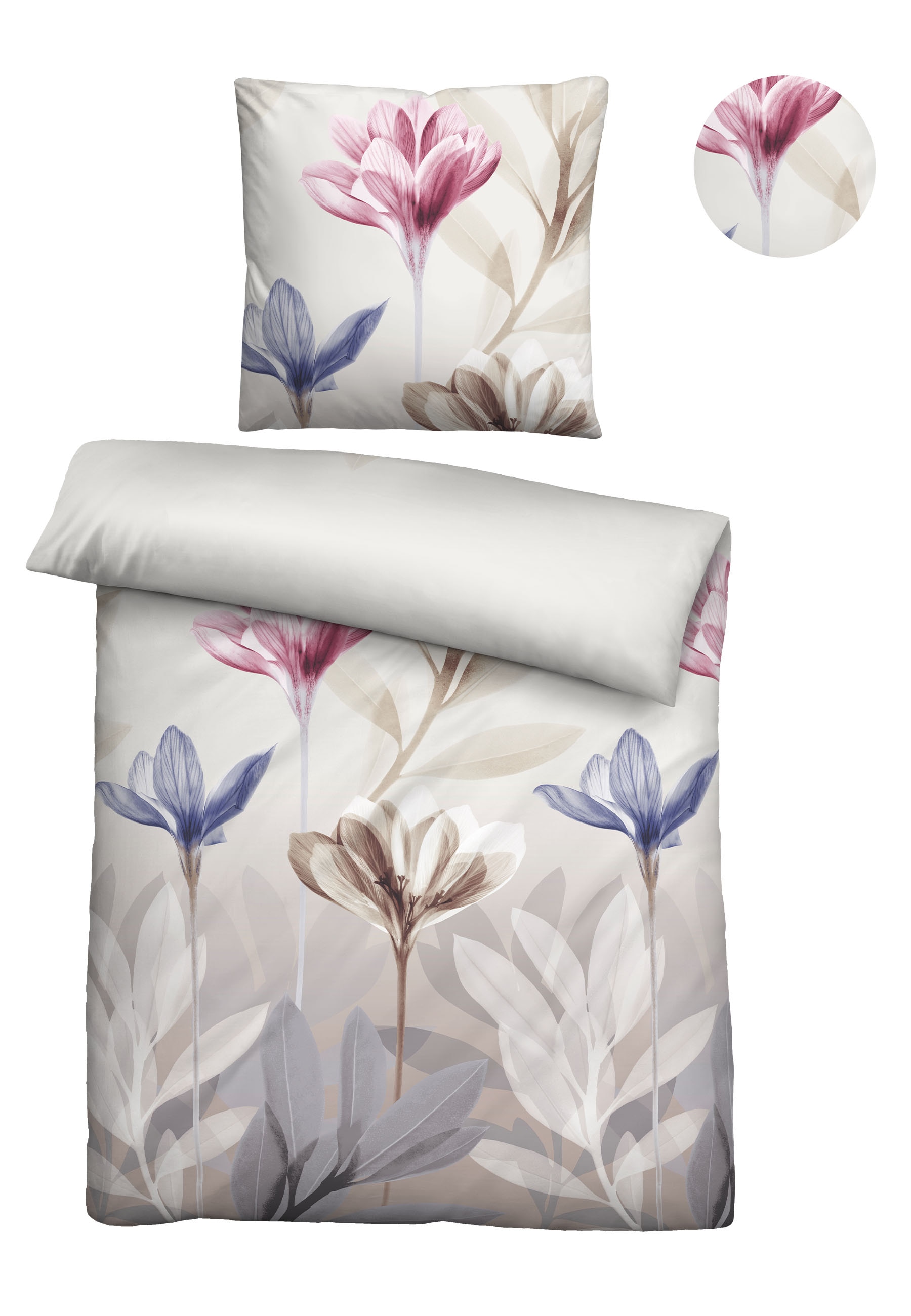 Biberna Bettwäsche "0025008" 2 Stk. absolut bügelfrei, 100% Baumwolle, mit günstig online kaufen