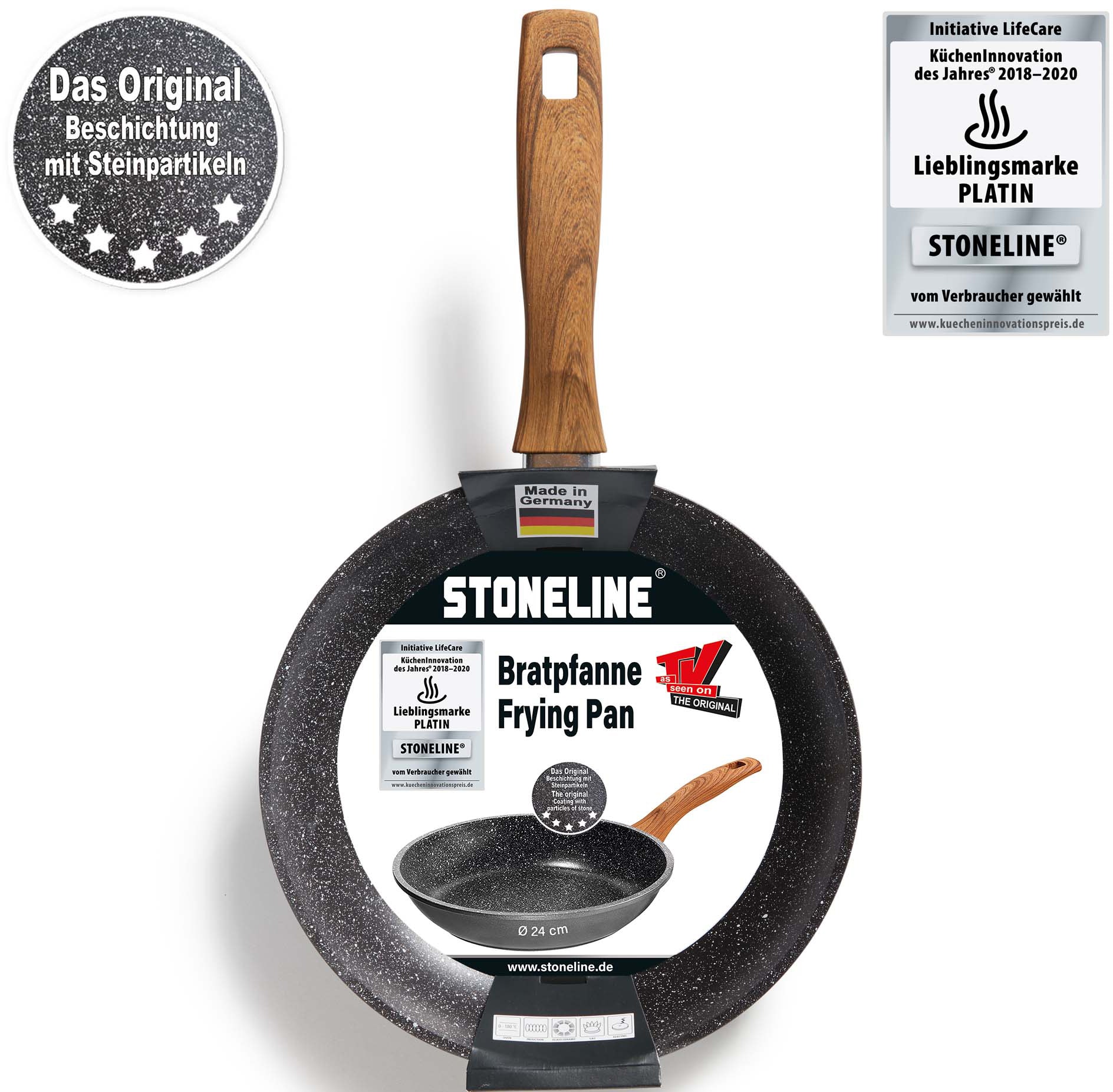 STONELINE Bratpfanne »Back to Nature«, Aluminium, (1 tlg.), Induktion