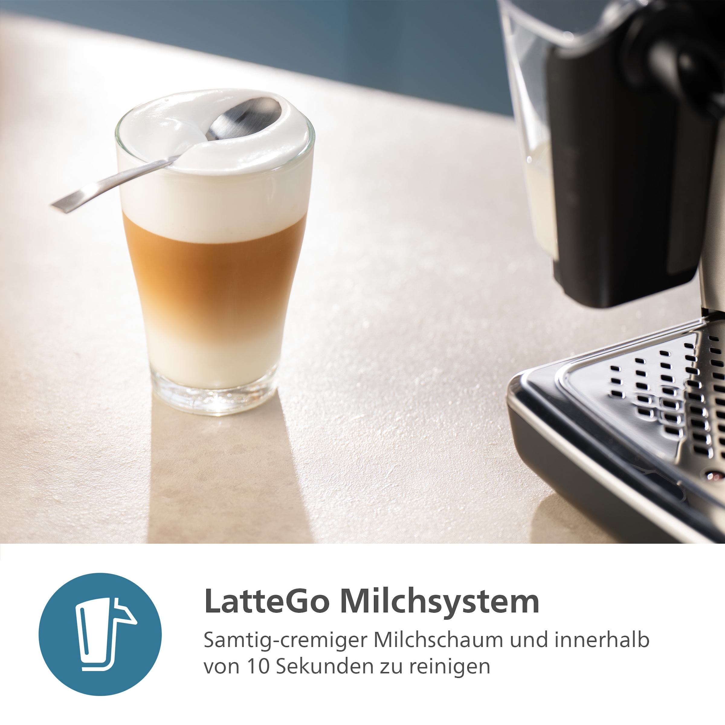 Philips Kaffeevollautomat »5400 Series EP5144/70, mit LatteGo-Milchsystem«, 12 Kaffeespezialitäten und 4 Benutzerprofilen; Grau/Kupfer verchromt