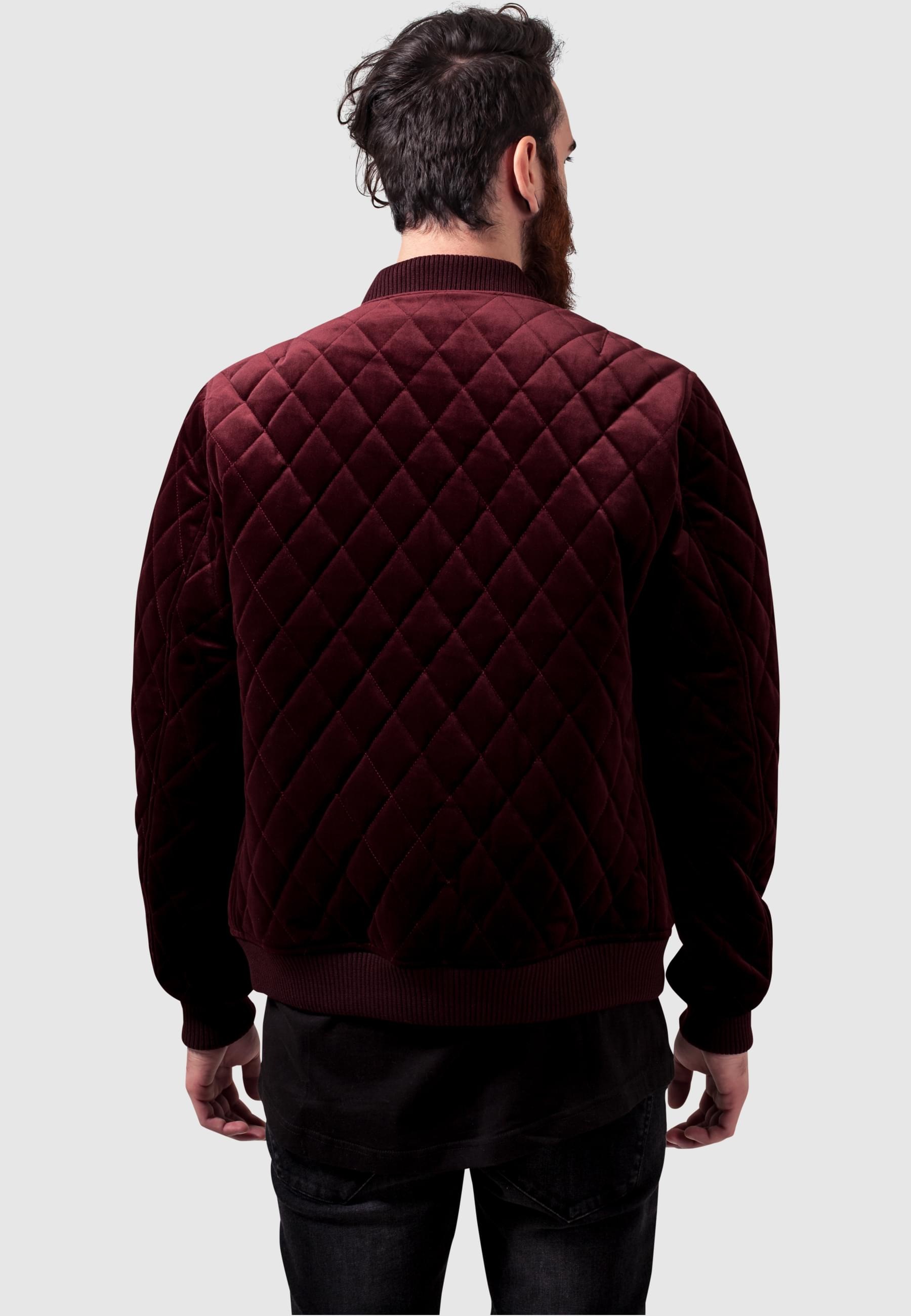 URBAN CLASSICS Anorak »Urban Classics Herren Diamond Quilt Velvet Jacket«, (1 St.), ohne Kapuze