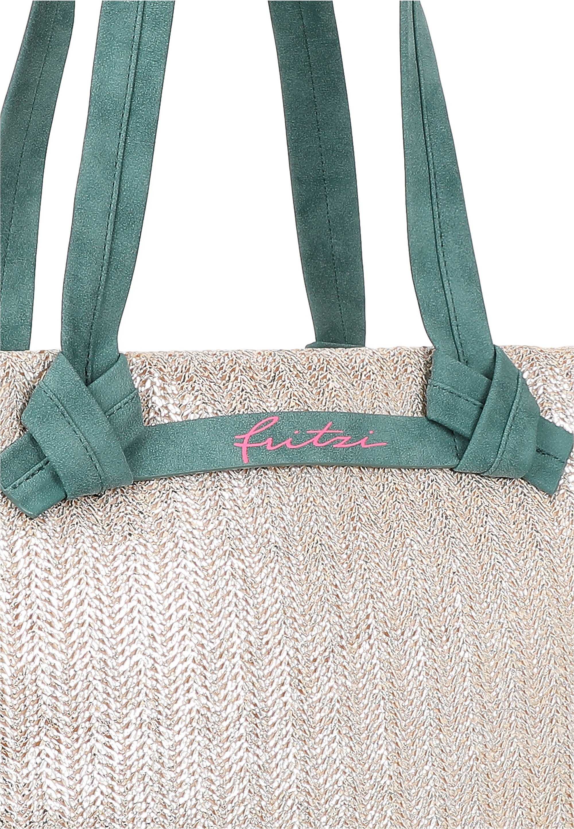 Fritzi aus Preußen Henkeltasche »Cloud Shopper Big Limited Painted Straw« im coolen Look mit metallischem Finish