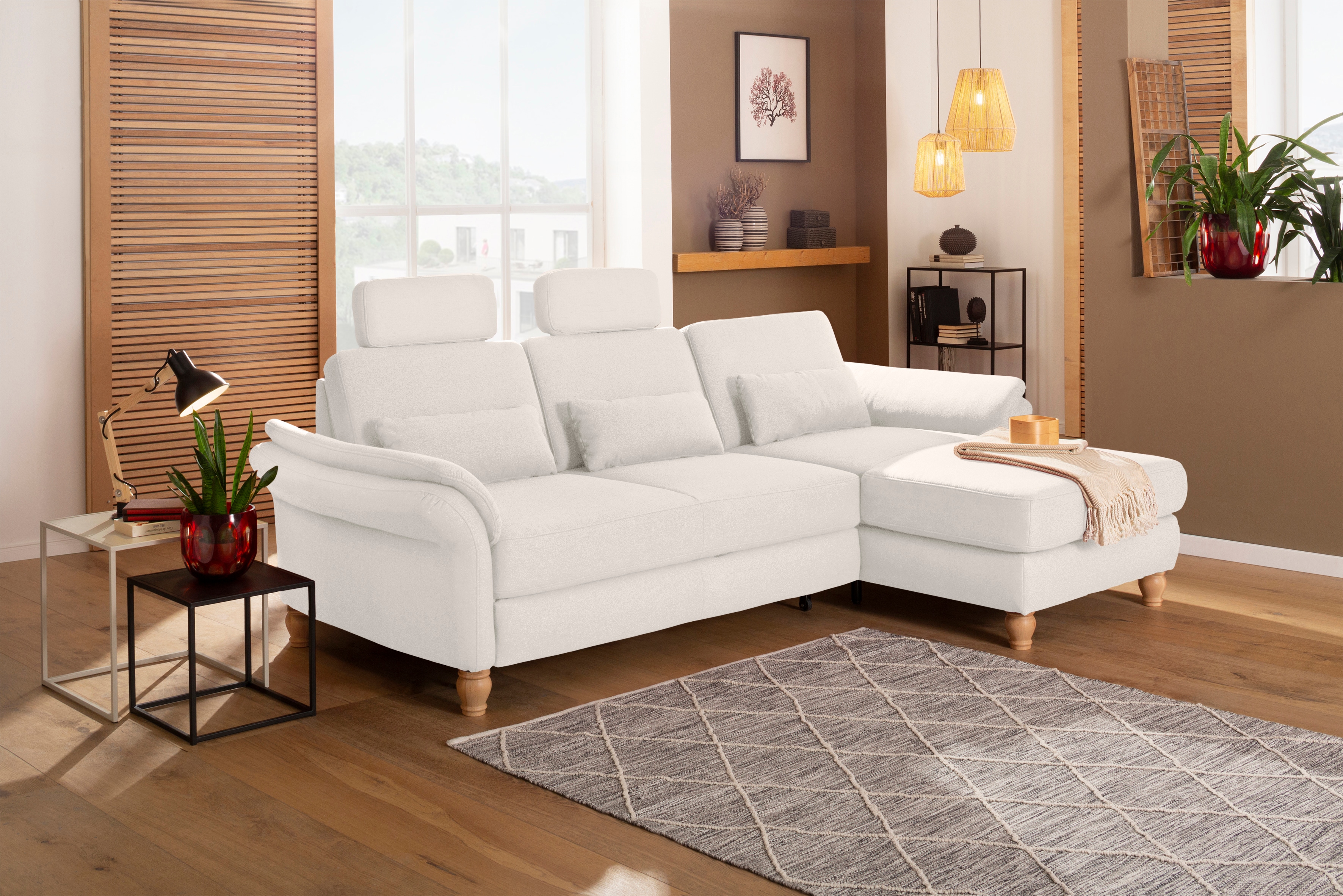 Home affaire Ecksofa "Palace L-Form" incl. Sitztiefenverstellung, wahlweise mit Schlaffunktion und Stauraum