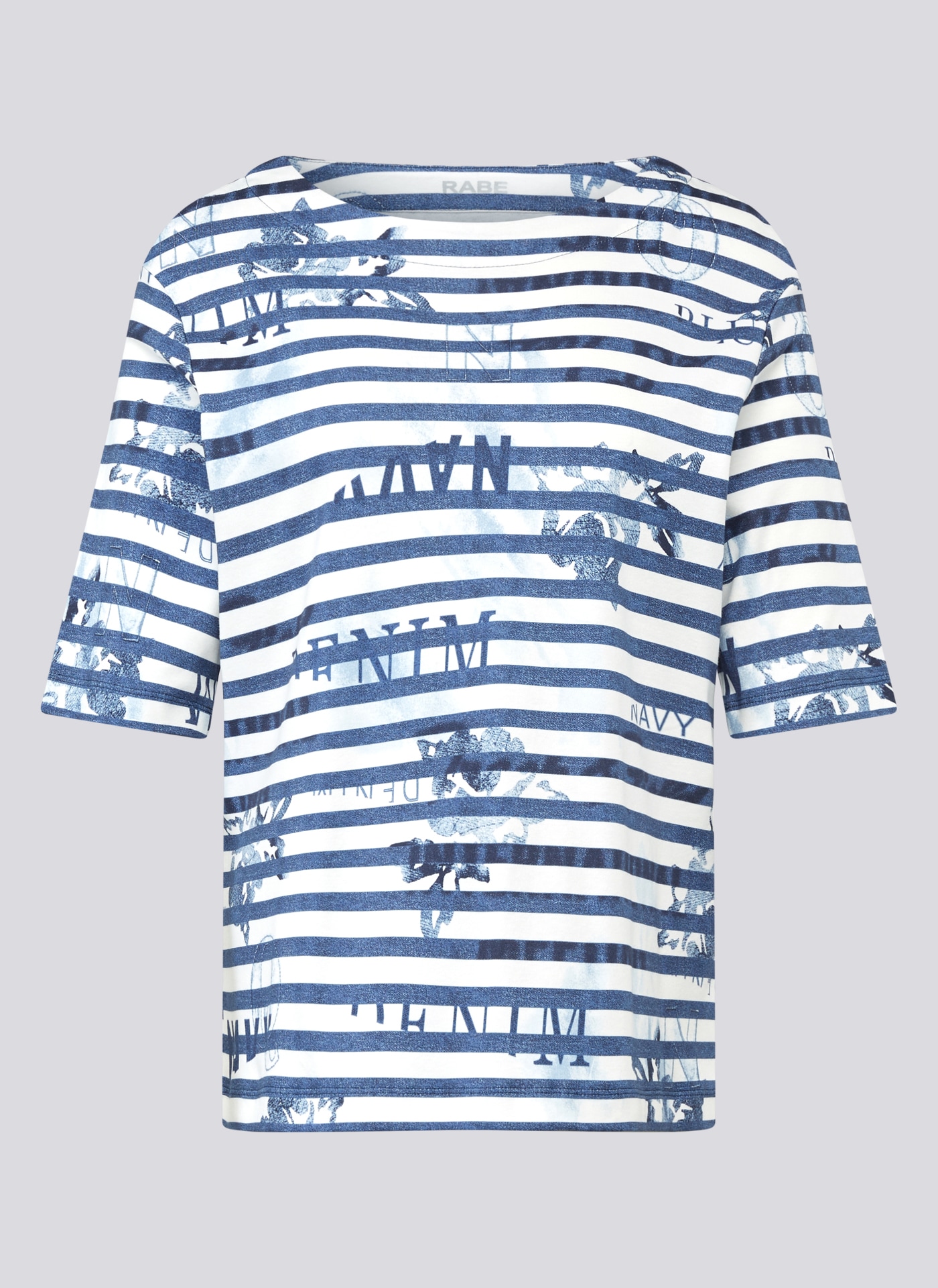Rabe T-Shirt mit Streifenmuster und Print