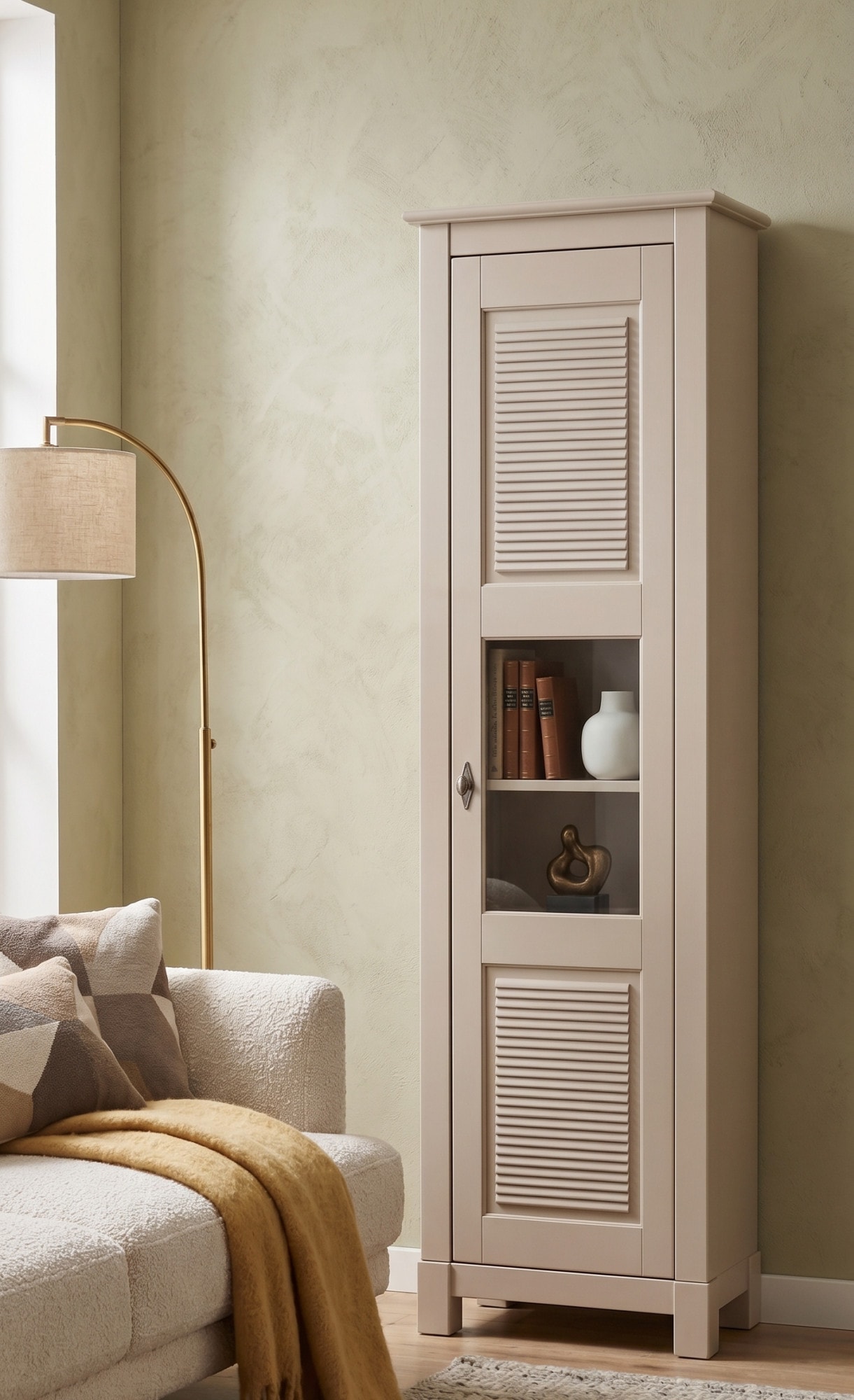 OTTO home Vitrine "Rauna Vitrinenschrank, Stauraumchrank" Höhe 180 cm, aus massiver Kiefer, FSC-zertifiziert