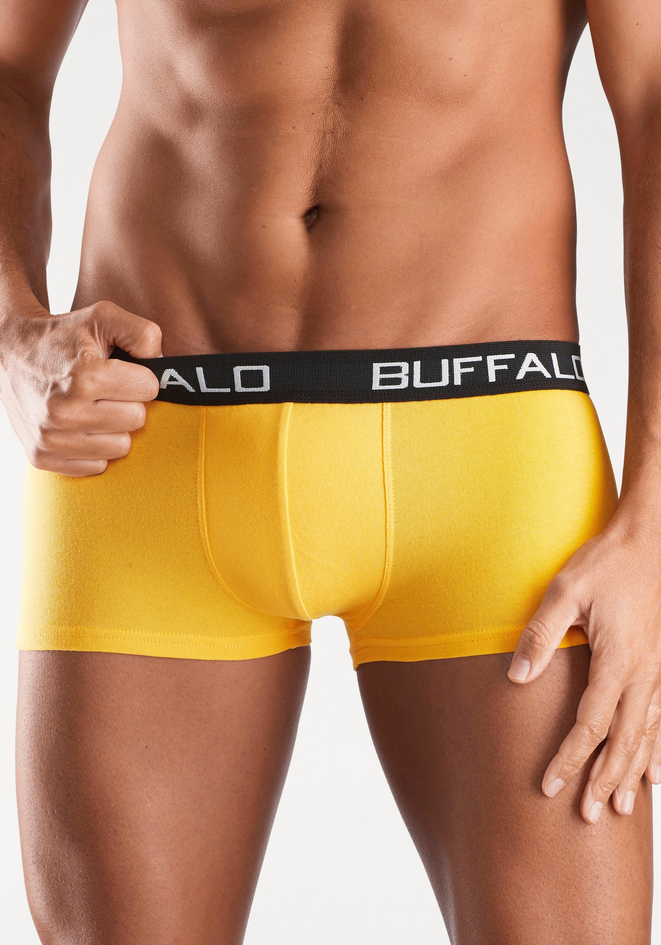 Buffalo Boxershorts, (Packung, 4 St.), in Hipster-Form mit Kontrastbund |  BAUR