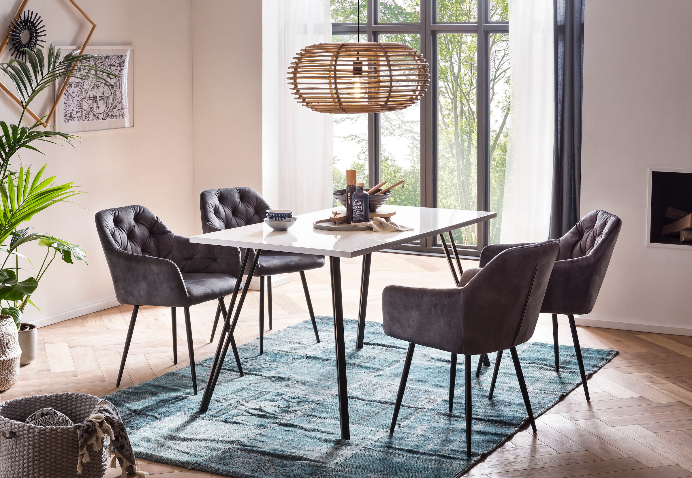 HELA Essgruppe "Jenn" 5 Stk. tlg. Tisch Hochglanz, 4 Stühle BESTSELLER, Ess günstig online kaufen