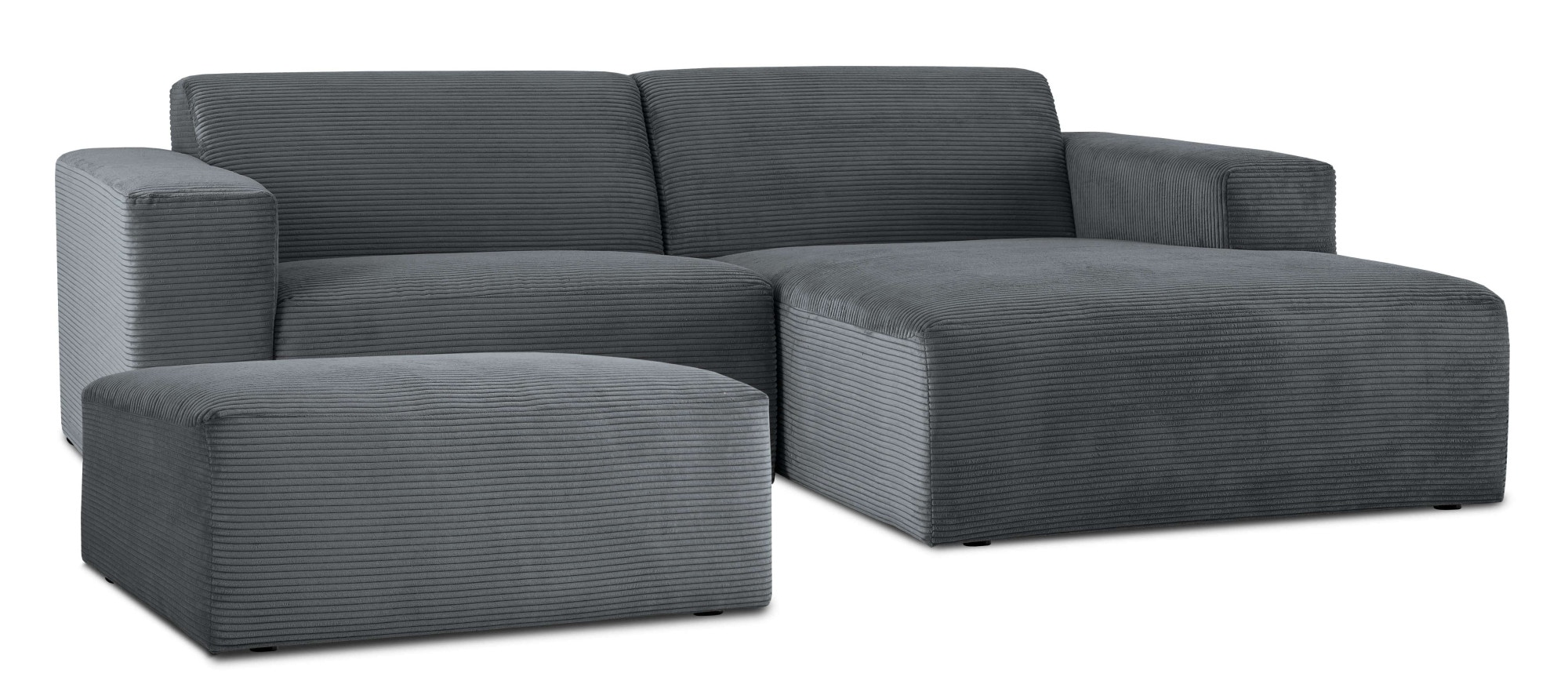 INOSIGN Ecksofa »Koa,228cm, L-Form, Modulsofa, Webstoff, Cord«, Designsofa, Set, Hocker inklusive, weicher Lounge-Sitzkomfort