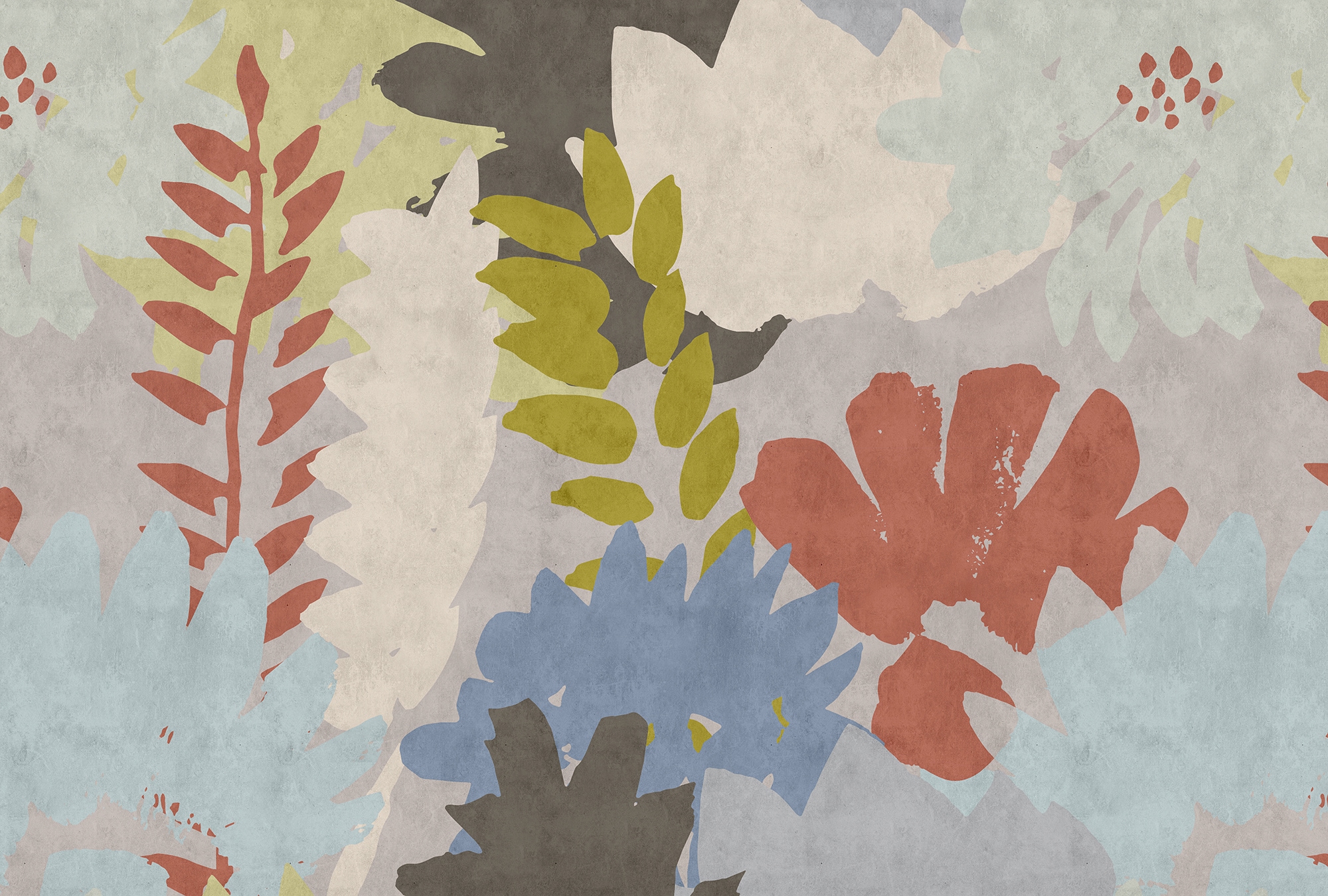 living walls Fototapete "Walls by Patel Floral Collage 3" glatt Vlies, Wand, Schräge