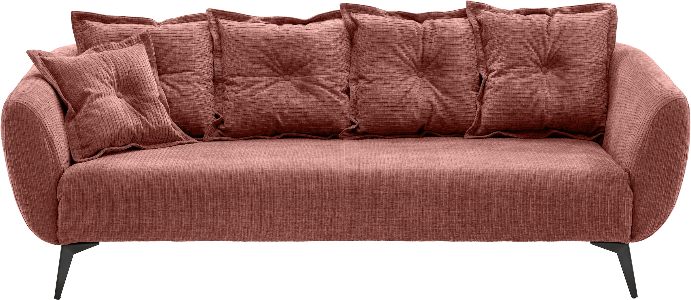 Home affaire 3-Sitzer »Baggio Breite 236 cm, modernes Sofa, hoher Fuß, bequem« schwarze Metallfüße