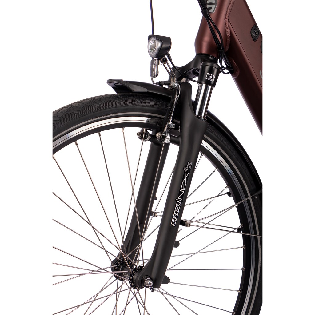 SAXONETTE E-Bike »Optimum Plus«, 7 Gang, Mittelmotor 250 W