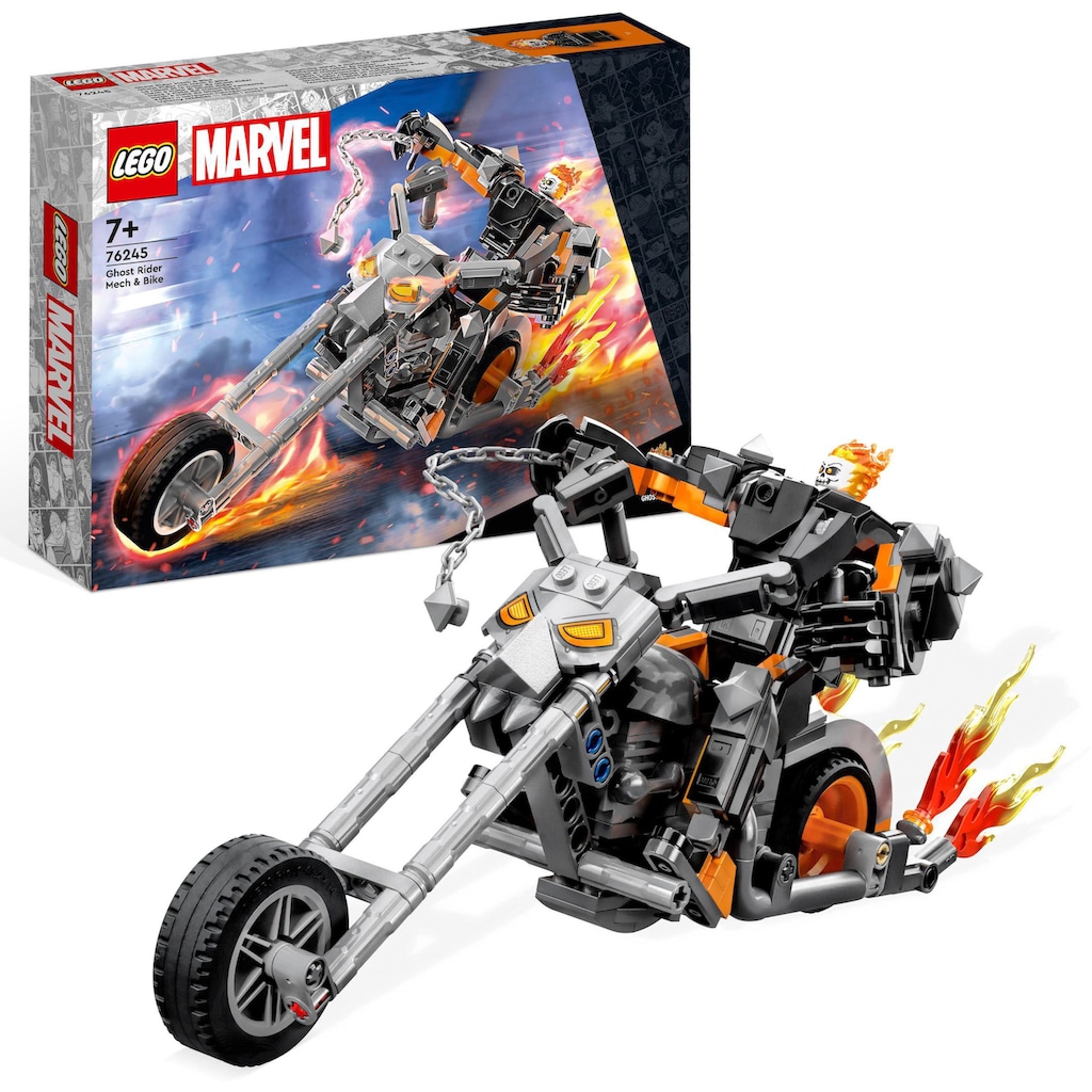 LEGO® Konstruktionsspielsteine »Ghost Rider mit Mech & Bike (76245), LEGO® Marvel«, (264 St.)