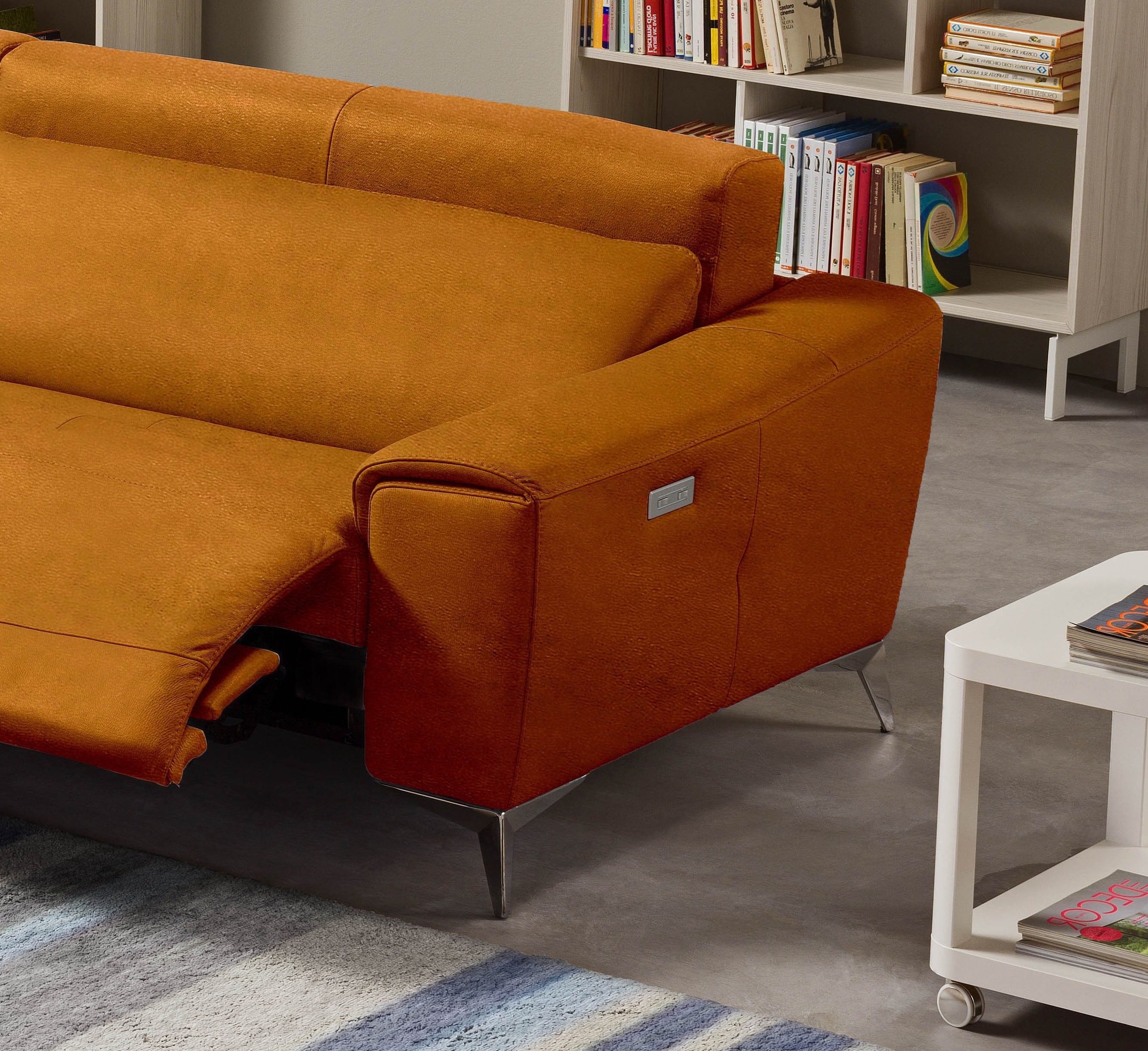 Egoitaliano Ecksofa »Suzette, Designsofa mit hohem Sitzkomfort«, mit Recamiere, inkl. 1 elektronischen Relaxfunktion, L-Form
