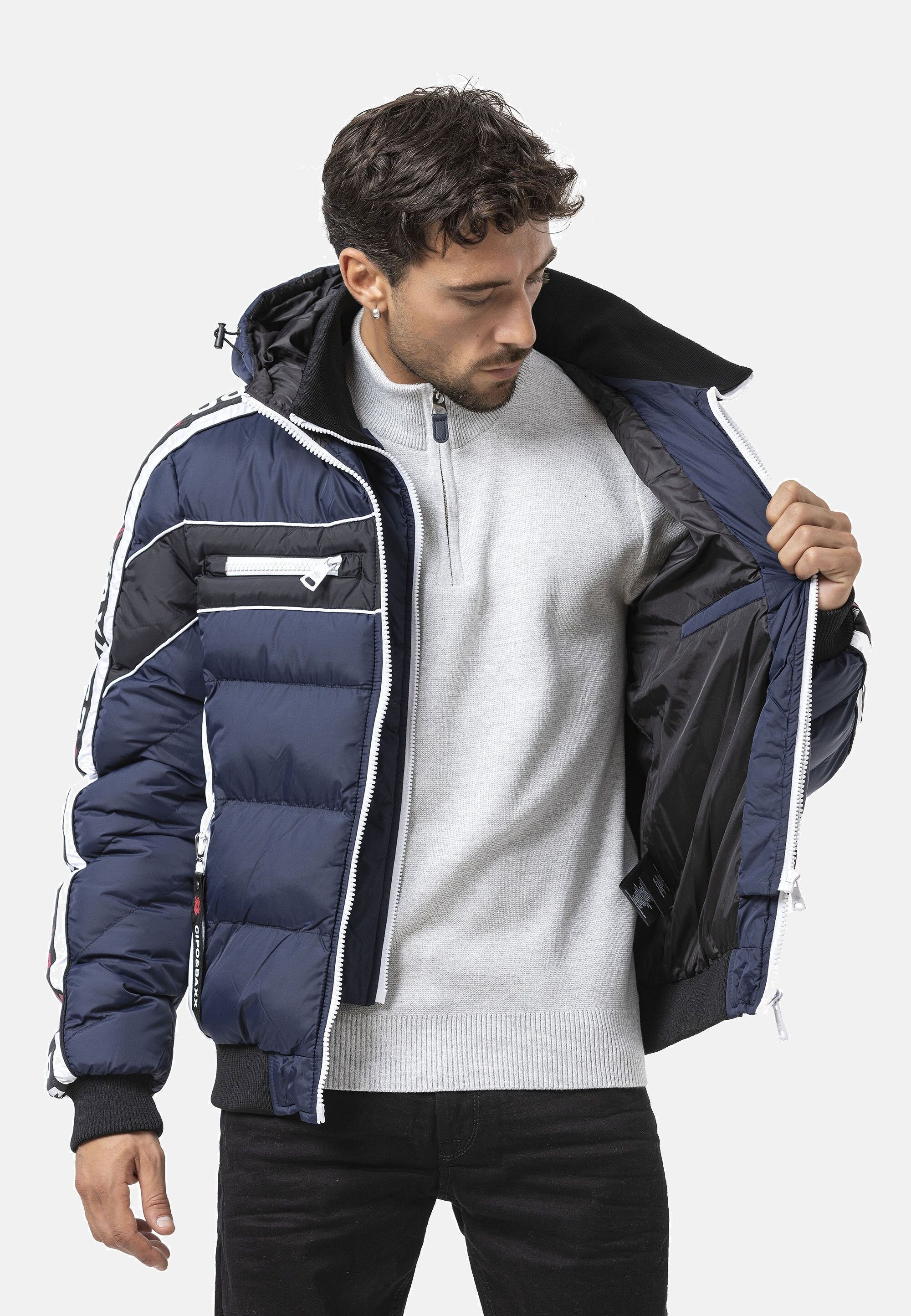 Cipo & Baxx Winterjacke »CM226« mit Kapuze funktional, stylisch & wetterfest