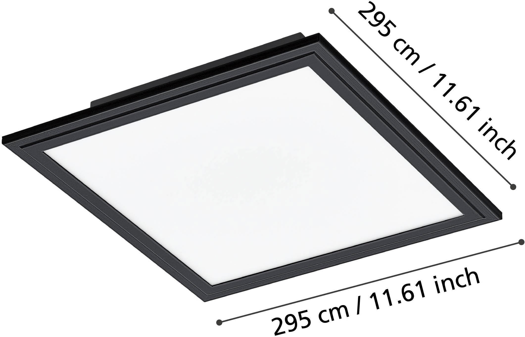 EGLO Deckenleuchte »Salobrena 1 Deckenlampe, weiß und schwarz, Aufbaulampe, Flurlampe« LED-Modul 1 Stk. Neutralweiß Aufbauleuchte für Büro, Flur und Küche, Bürolampe, 30x30 cm