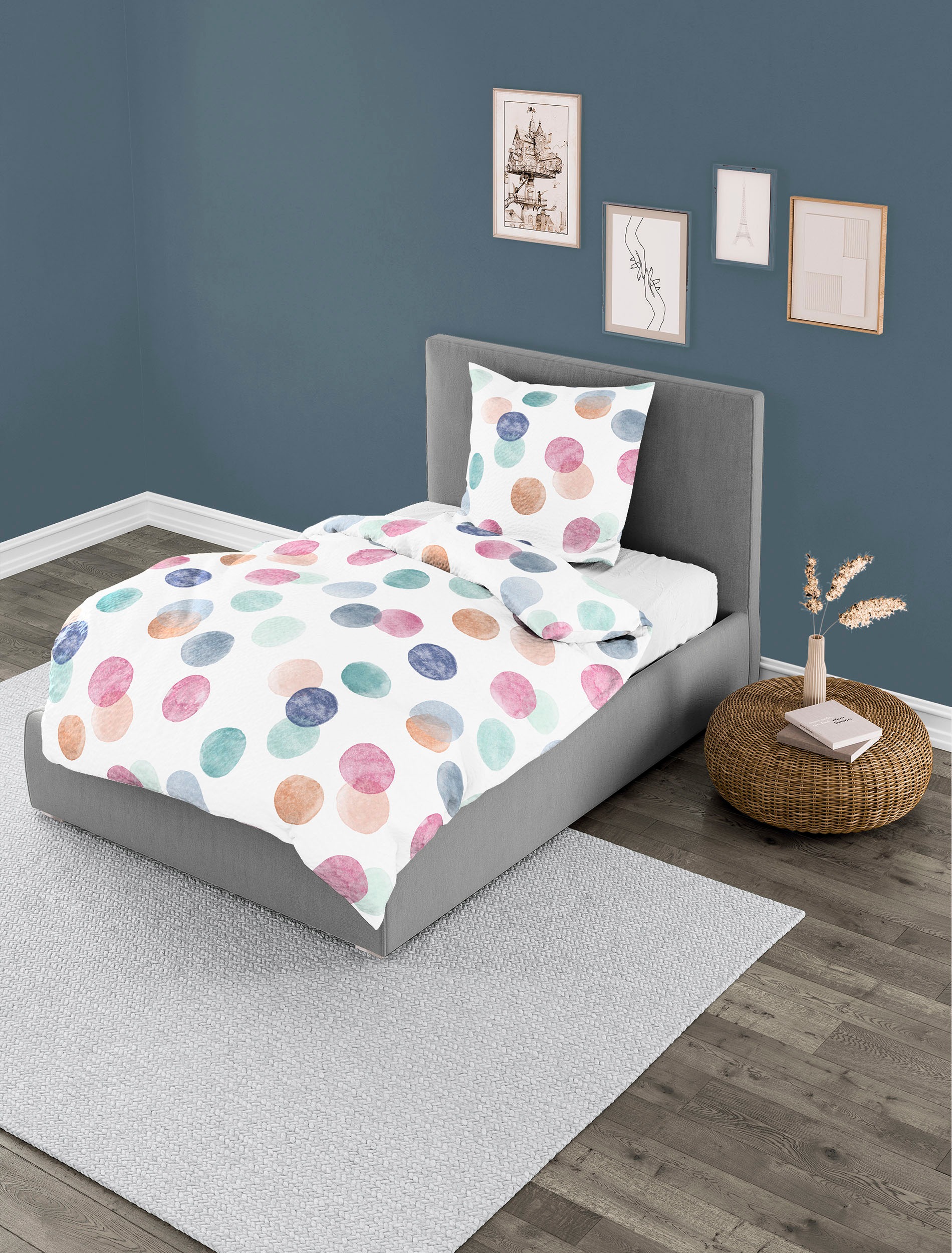 BIERBAUM Bettwäsche "4072" 2 Stk. Seersucker, 100 % Baumwolle, bügelfrei günstig online kaufen