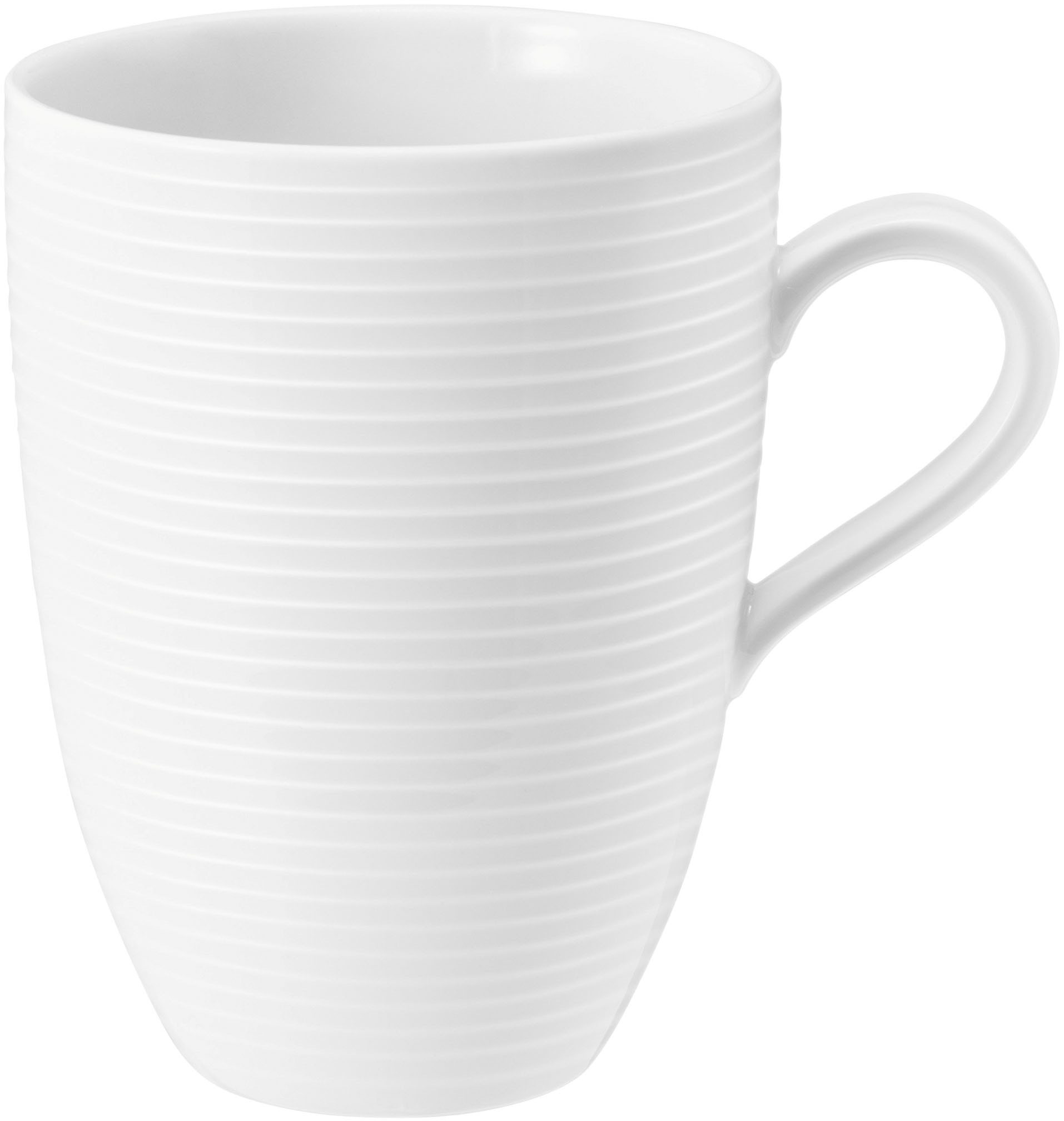 Seltmann Weiden Frühstücks-Geschirrset »Geschirr-Set, 18 Teile, Beat«, (Set, 18 tlg., 6x Frühstücksteller, 6x Schüssel, 6x Becher mit Henkel 0,35 l), Tassen, Untertassen, Teller, Made in Germany, 18 Teile, für 6 Personen