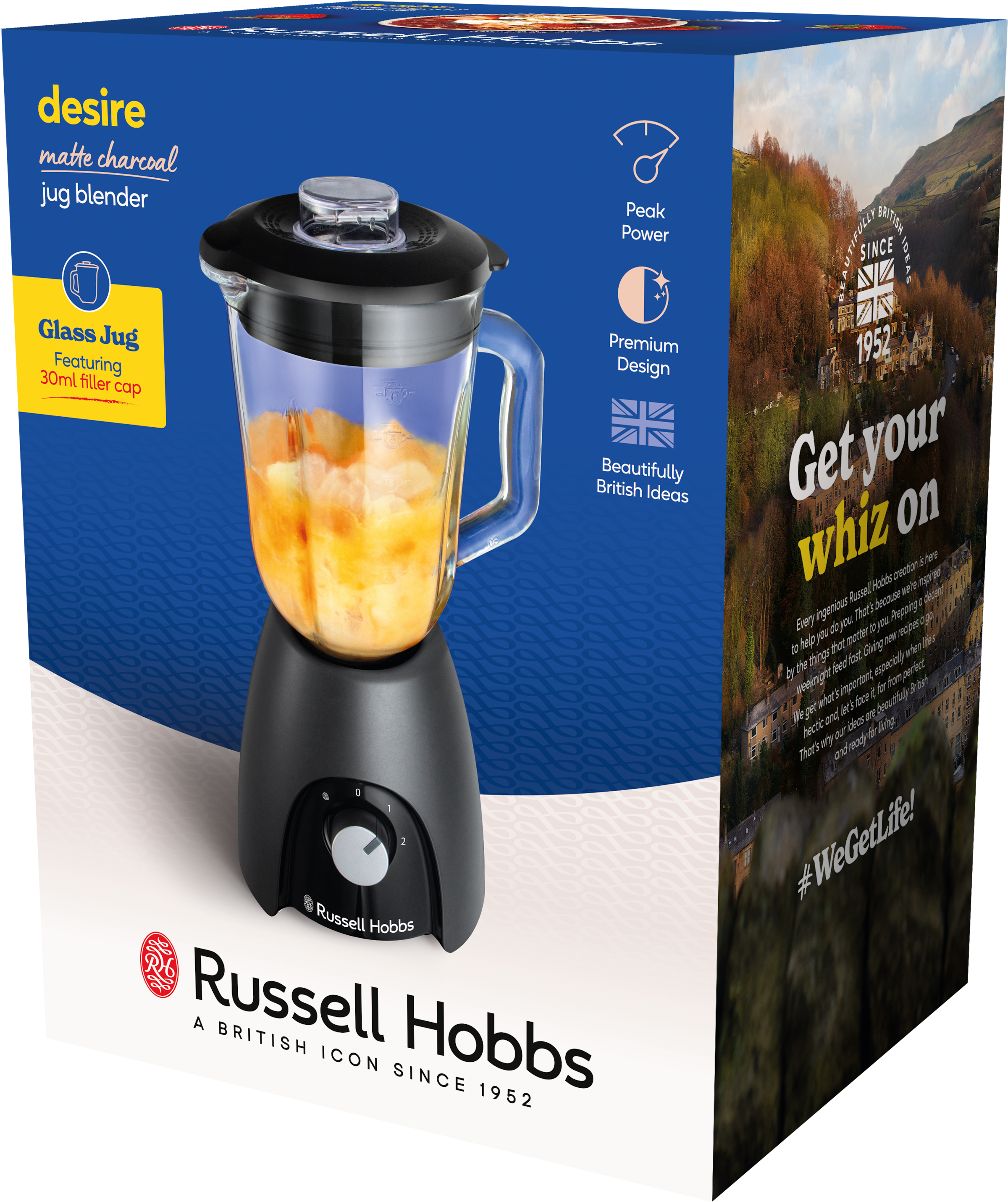 RUSSELL HOBBS Standmixer »27121-56 Matte Charcoal, Glas,«, 650 W, 1,5 Liter Fassungsvermögen