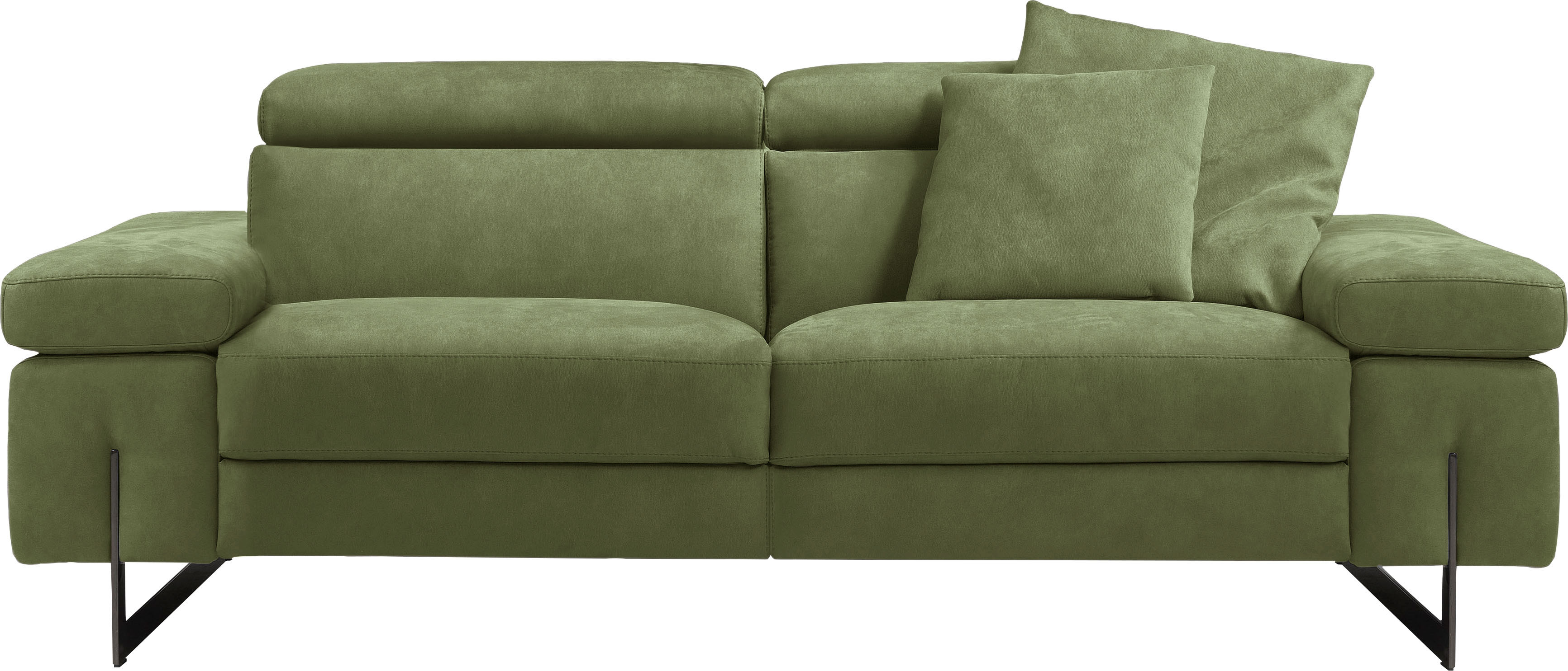 Egoitaliano 2,5-Sitzer "Candice, elegant und edel, hochwertiges Designsofa, bequem" Kopfteile manuell verstellbar, titanumfarbene Kufenfüße