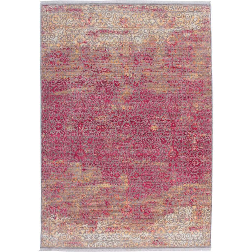Wohnen Teppiche calo-deluxe Teppich »Odalia 200«, rechteckig, 8 mm Höhe, Kurzflor, Wohnzimmer rot-orange