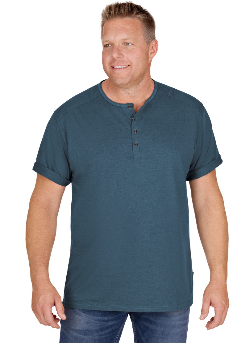 Trigema T-Shirt »TRIGEMA T-Shirt mit Knopfleiste DELUXE Baumwolle«, (1 tlg.)