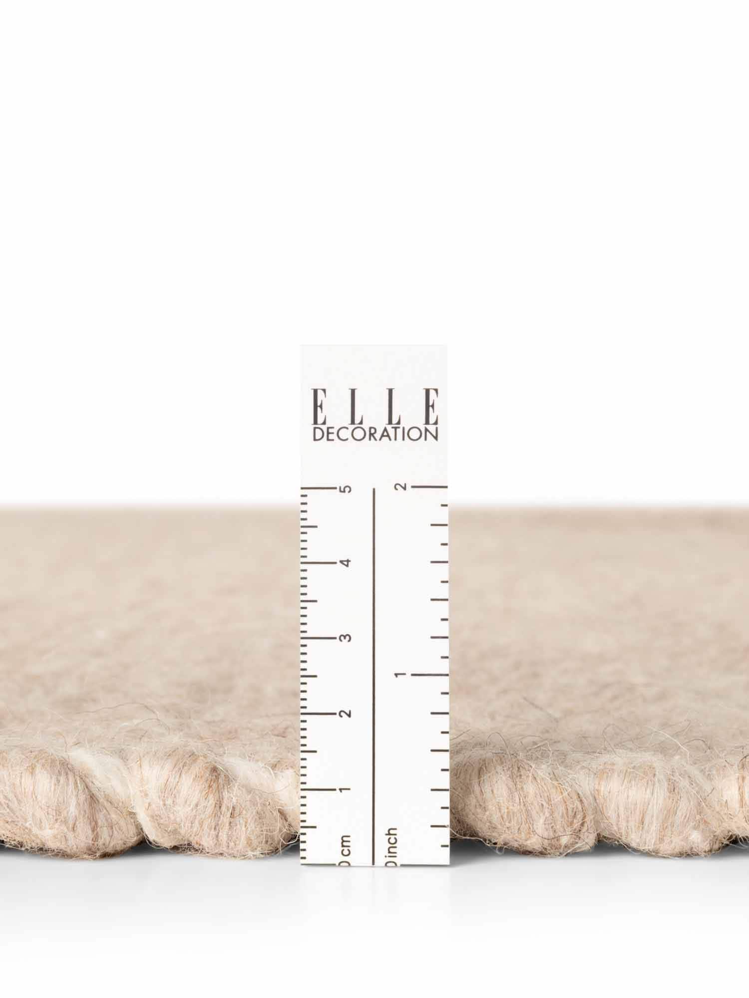 ELLE DECORATION »Beans« rund 10 mm Höhe Handweb Teppich Wolle, Rund, Perlenstruktur, Wohnzimmer, Schlafzimmer