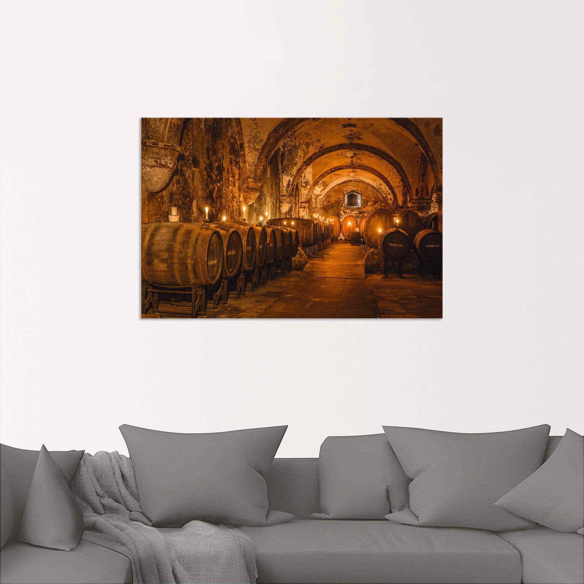 Artland Wandbild "Historischer Weinkeller Eberbach" Wein Bilder 1 Stk. tlg. günstig online kaufen