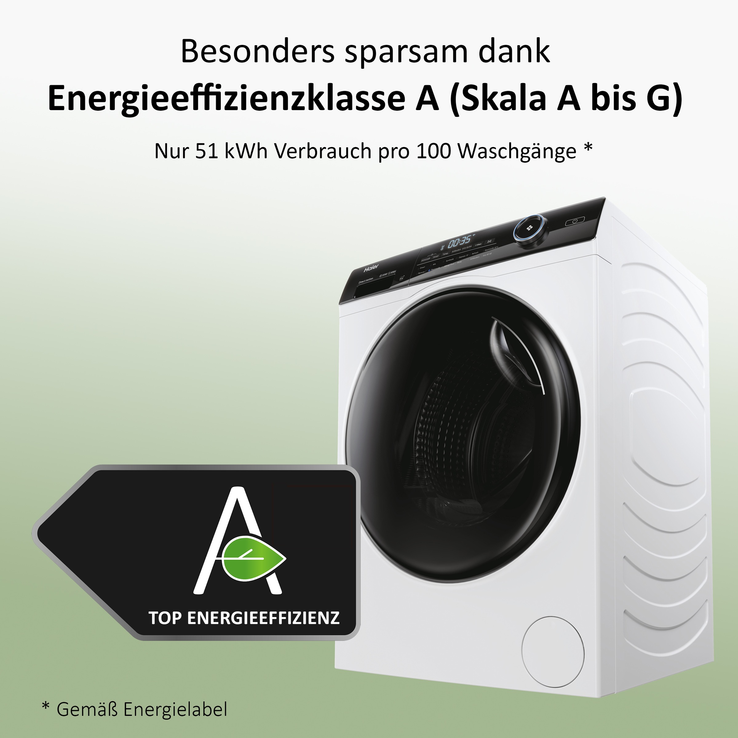 Haier Waschmaschine I-PRO SERIE 5 »HW100-B14959U1«, 10 kg, 1400 U/min, Refresh: Für ressourcenschonende Wäschepflege