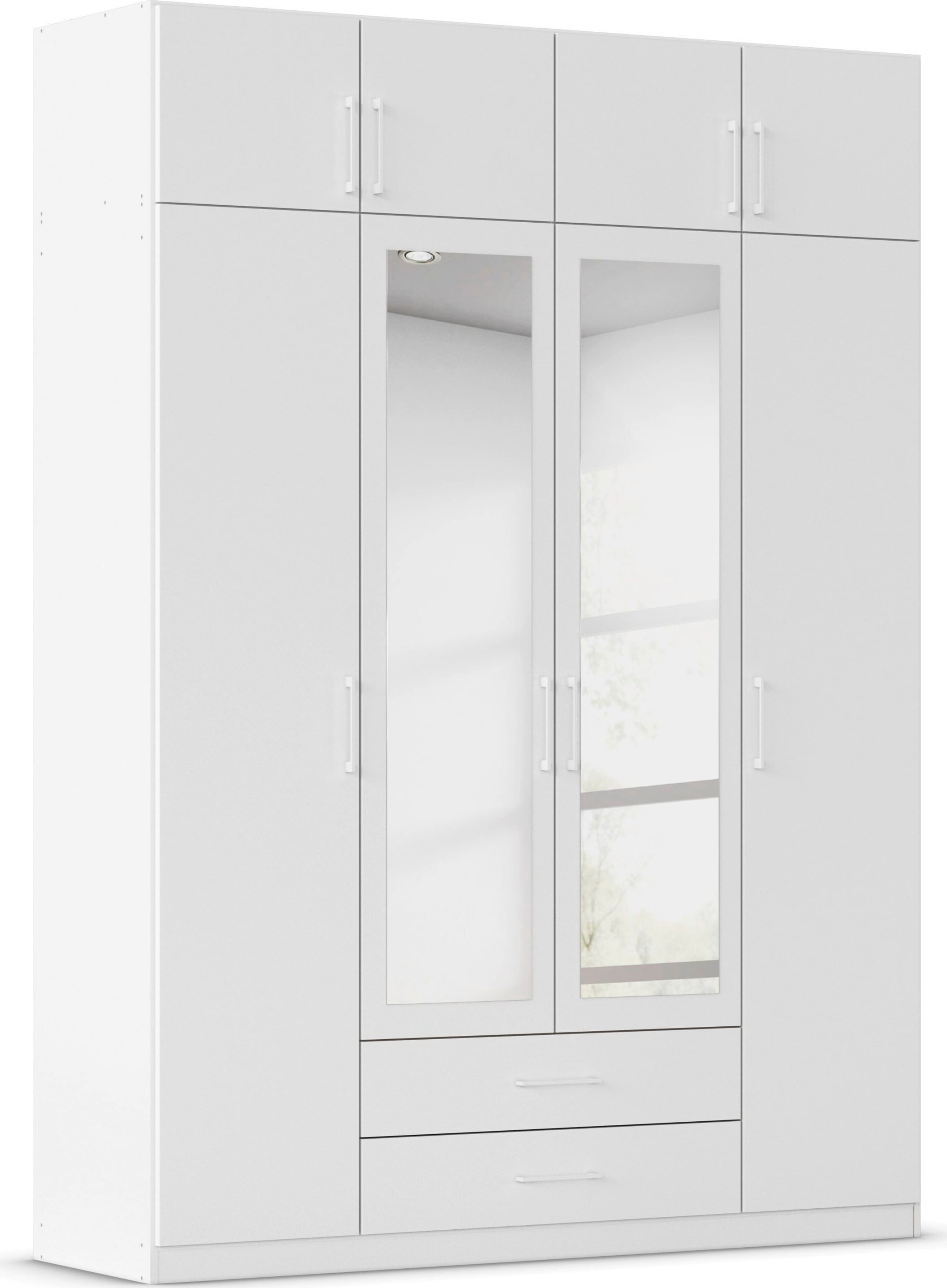 rauch Kleiderschrank "Schrank Garderobe Wäscheschrank GAMMA in 4 Breiten 91-226 cm" 3 verschiedene Ausstattungen BASIC/CLASSIC/PREMIUM (inkl. SOFT-CLOSE), mit Schubladen und Schrankaufsatz sowie Spiegel MADE IN GERMANY