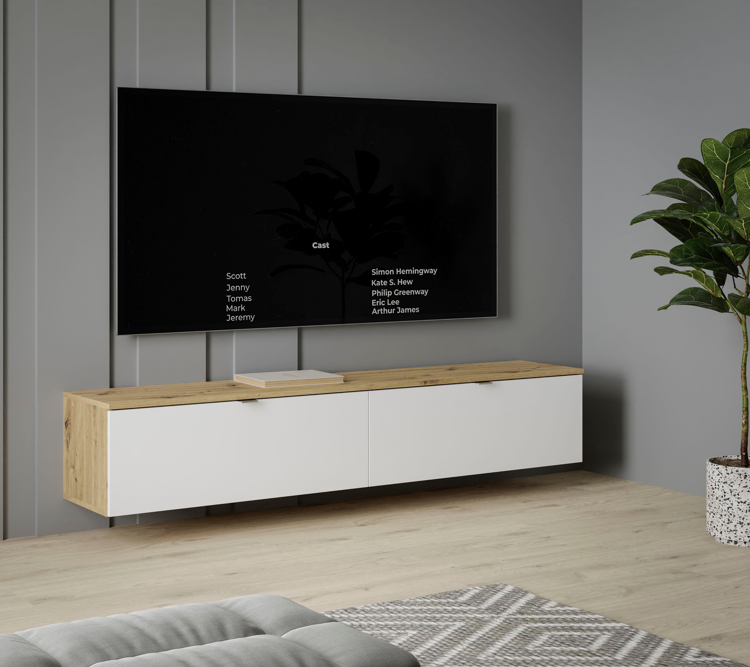 FORTE TV-Board "Libertad", großes TV Board, erweiterbar, Wandmontage, Metal günstig online kaufen