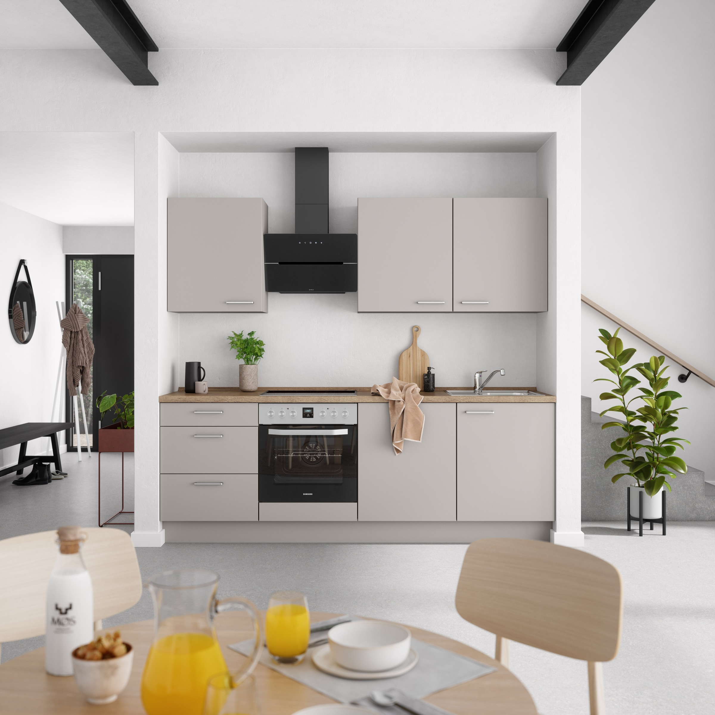 nobilia® Küchenzeile »"Touch II"«, vormontiert, Ausrichtung wählbar, Breite 240 cm, wahlw. mit E-Geräten