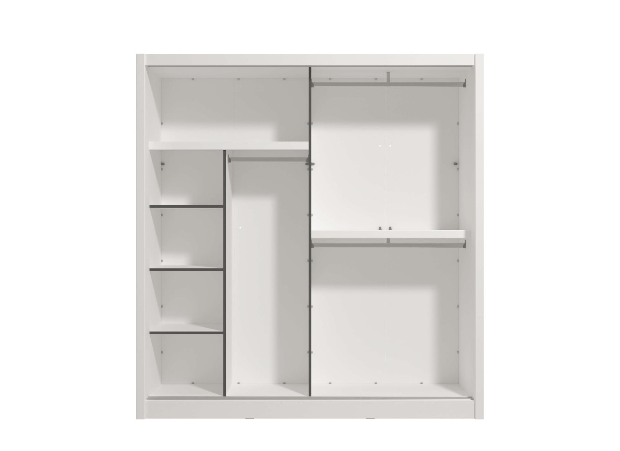 INOSIGN Schwebetürenschrank »Albi, Schlafzimmerschrank, Wäscheschrank in cashmere oder weiß«, Kleiderschrank mit Spiegel MIT Innenausstattung,FSC®-zertifiziert