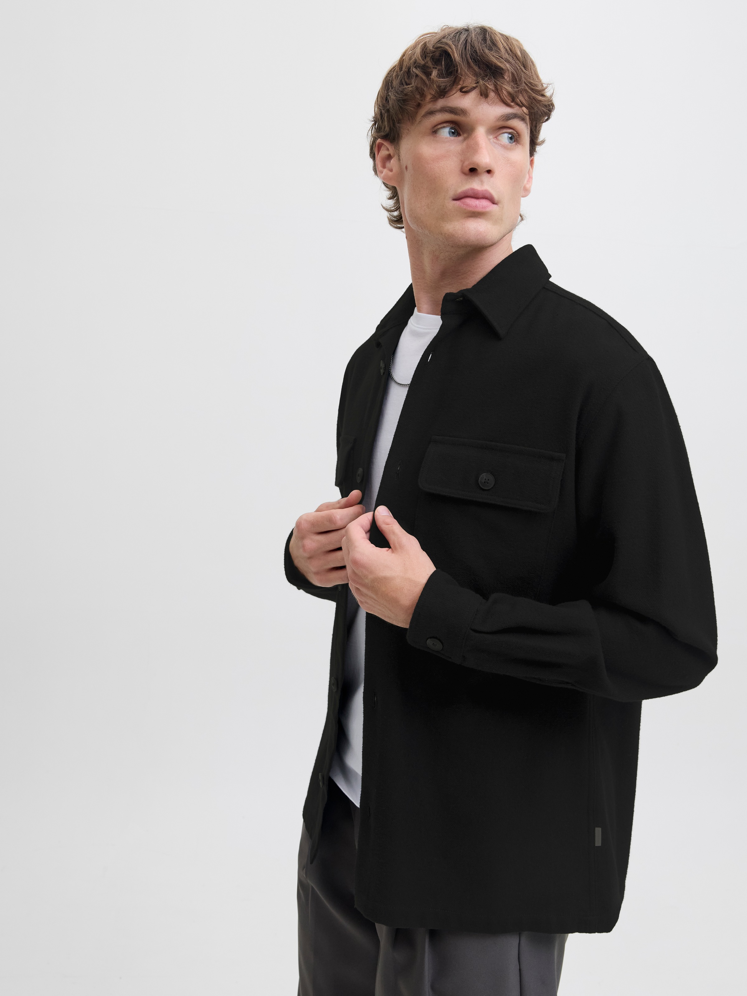 Jack & Jones Langarmhemd "JPRRAYLE MELANGE SOLID L/S OVERSHIRT SN" günstig online kaufen