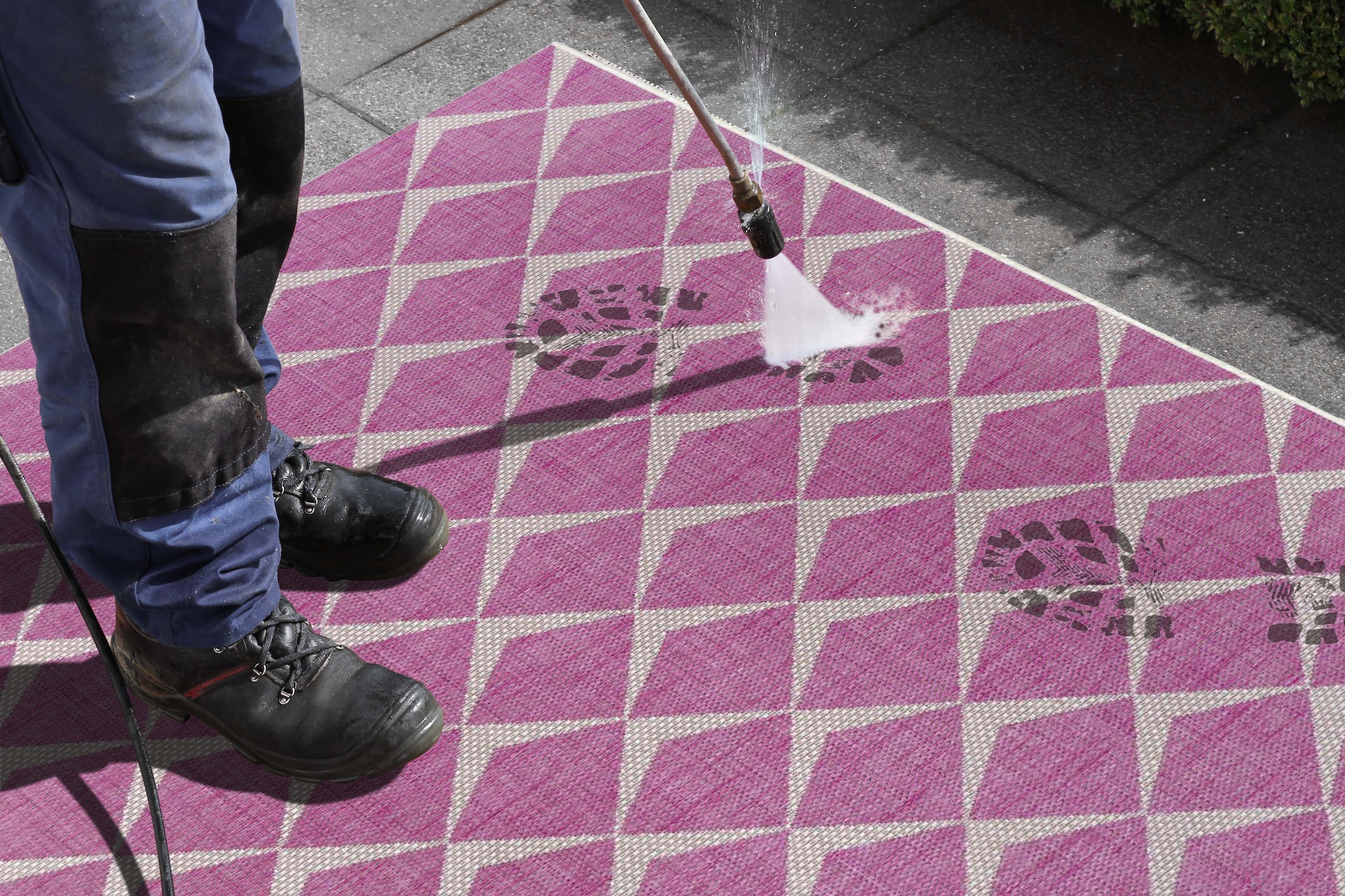 NORTHRUGS Teppich »Escala«, rechteckig, 4 mm Höhe, Flachgewebe Fischgrät Design, gekettelt, Robust, Pflegeleicht