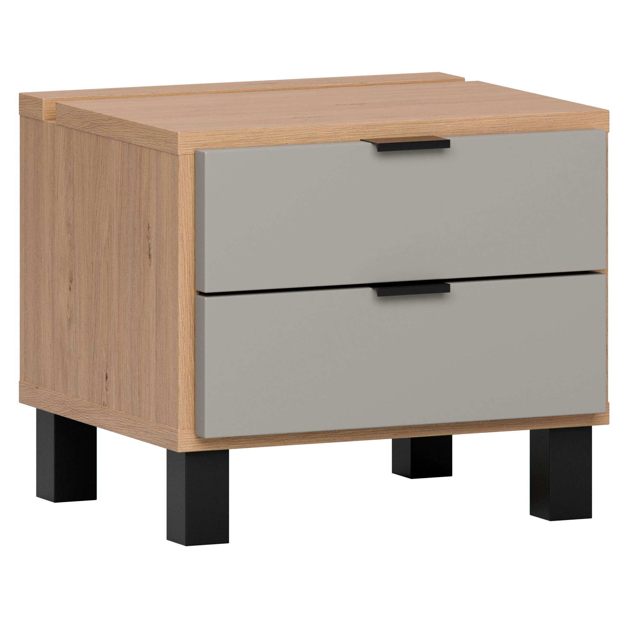 VOX Nachttisch »SIMPLE Nachtkommode mit 2 Schubladen, Maße B/T/H: 45/38/39 cm«, Nachtschrank in 3 Farben erhältlich, Metallgriffe
