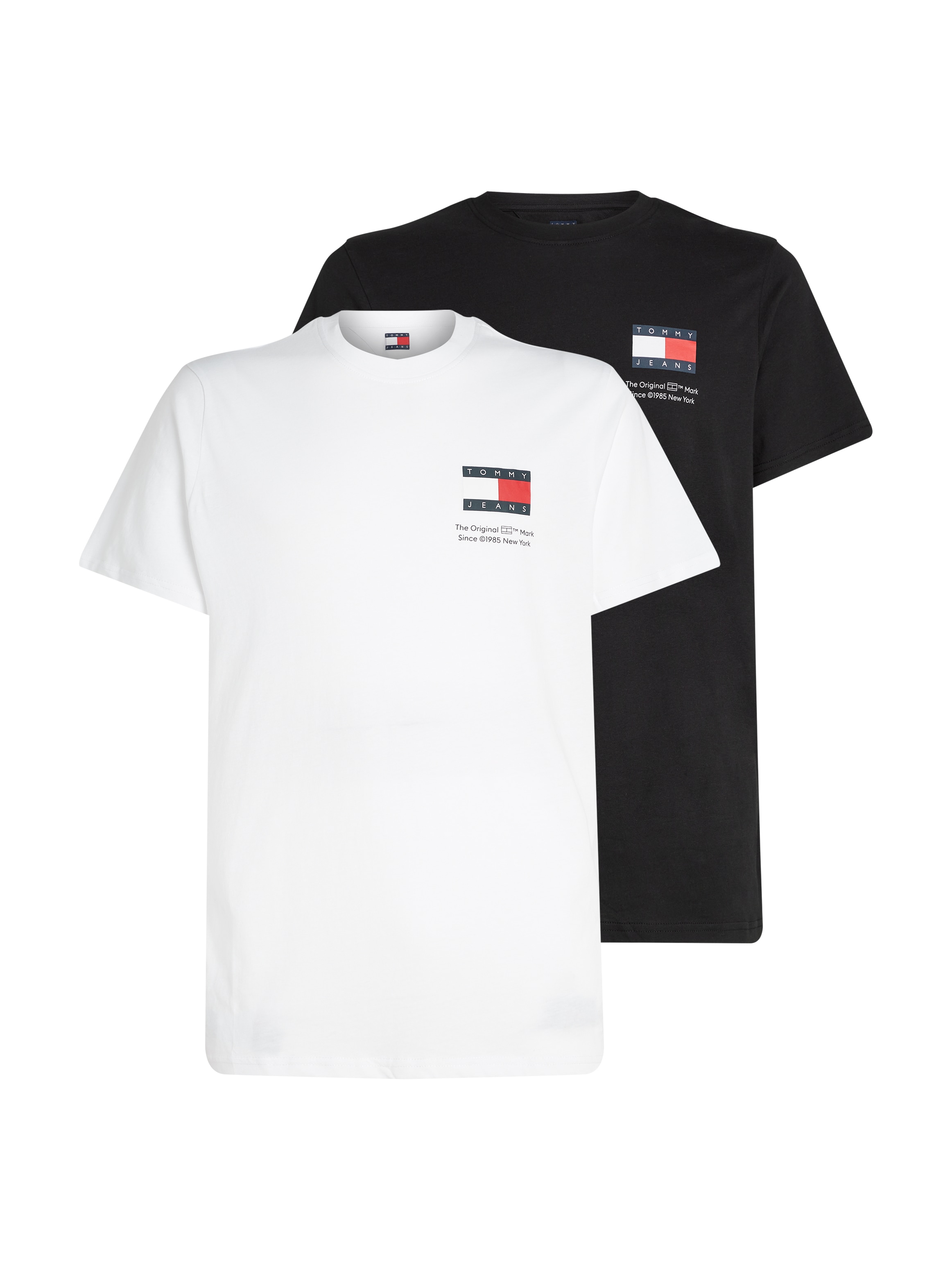 T-Shirt »TJM SLIM 2PACK S/S FLAG DNA TEE«, mit großem Logodruck auf der Brust