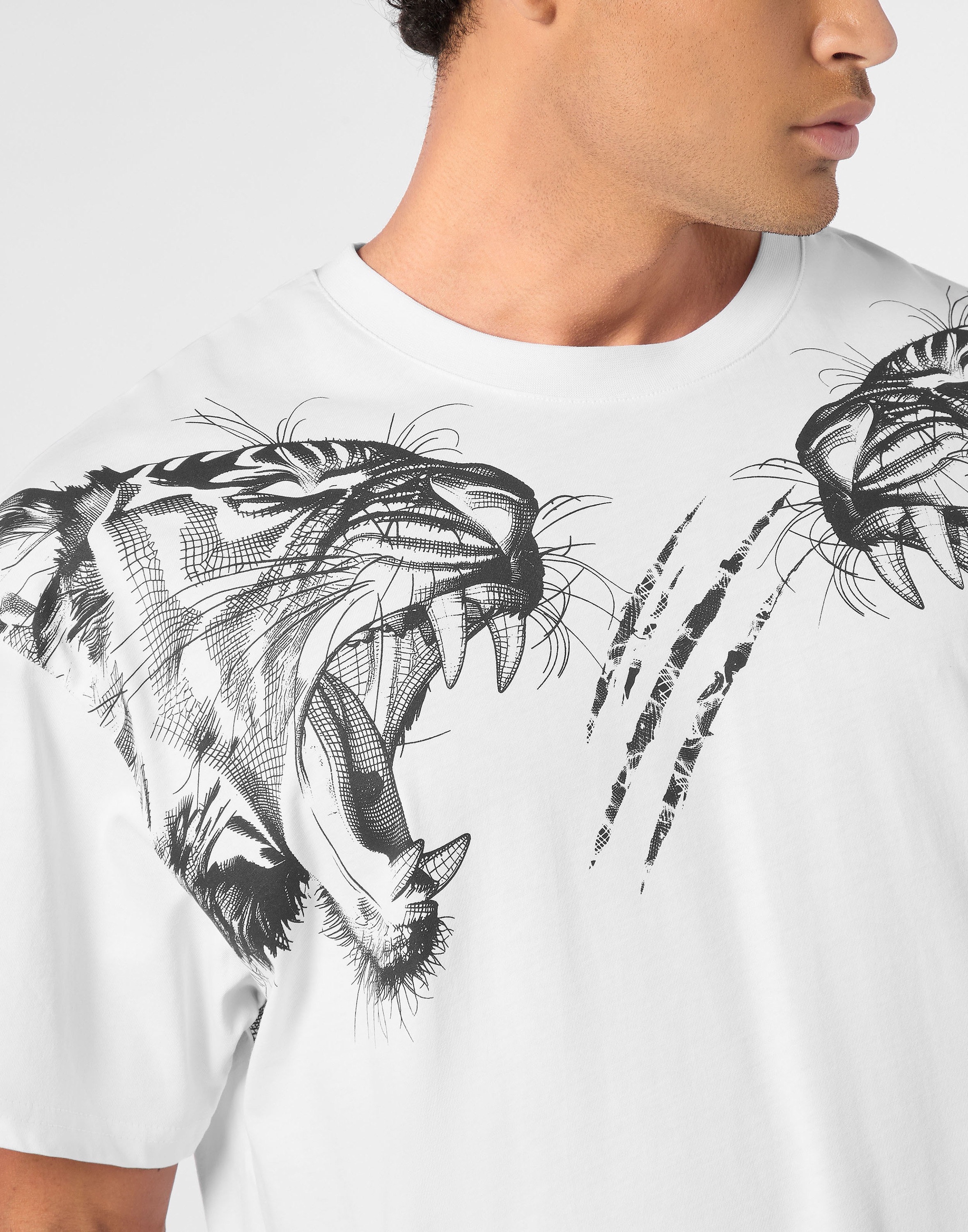 PLEIN SPORT T-Shirt »Cotton Round Neck T-Shirt Tiger Line«