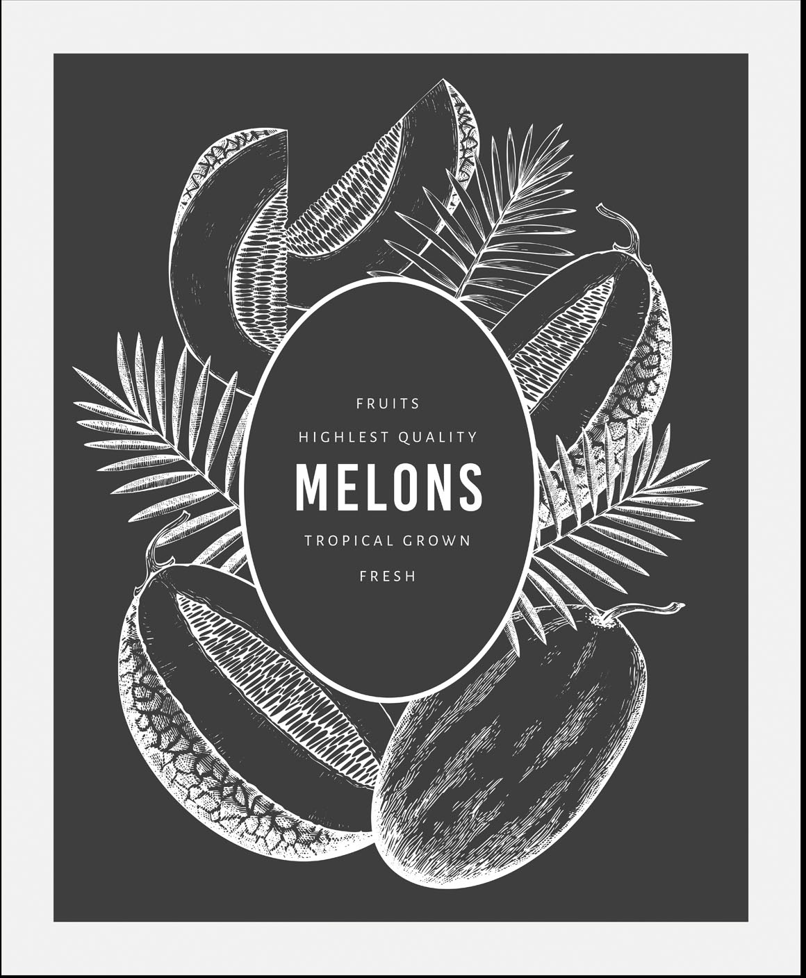 queence Bild "Melons", Obst-Obst Bilder-Schwarz-Weiß-Kunst, (1 St.), gerahm günstig online kaufen