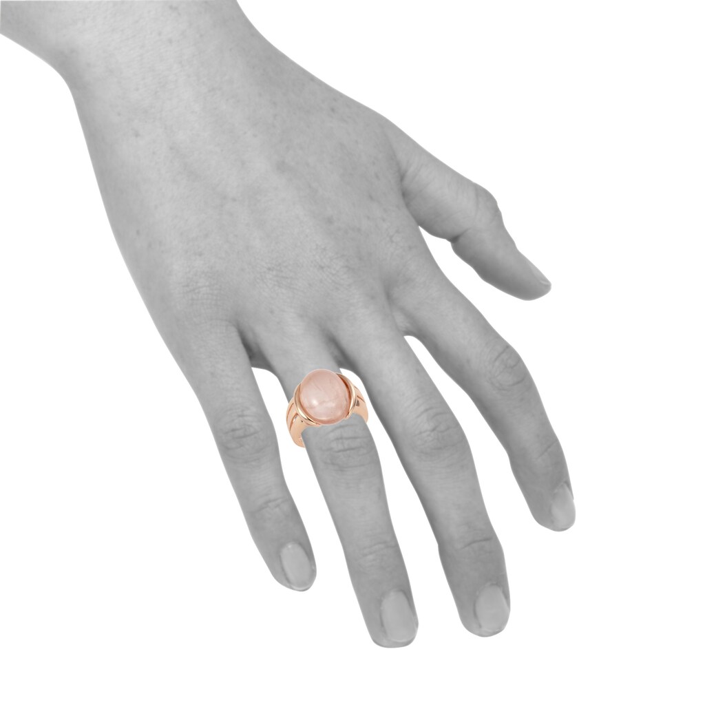 Zeeme Fingerring »925 Sterling Silber Rosenquarz«