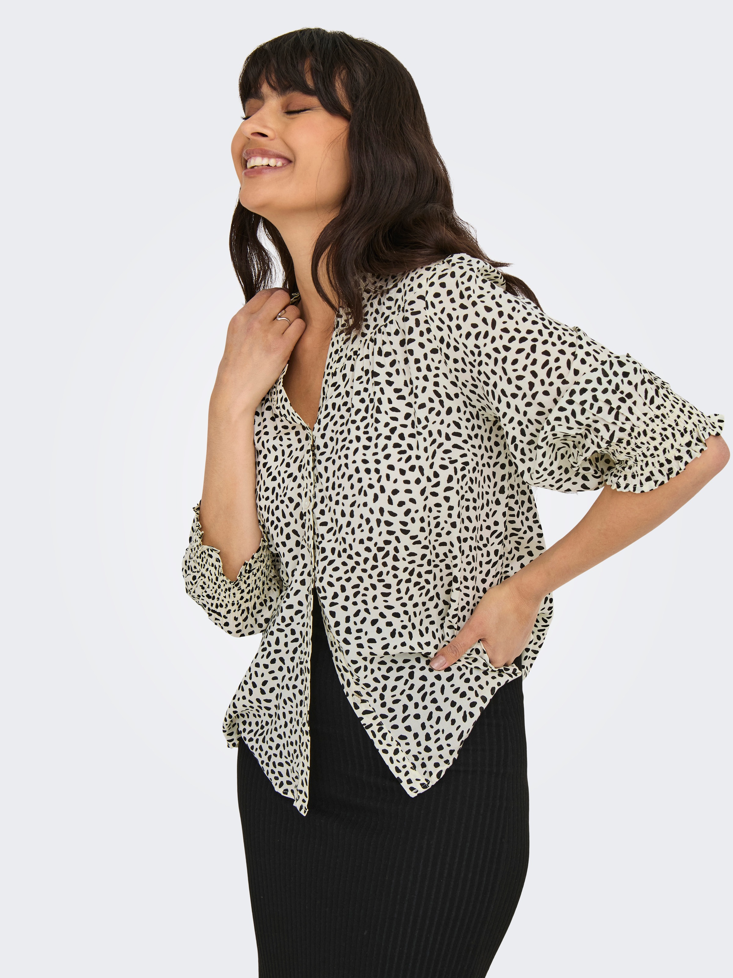 ONLY Kurzarmbluse "ONLRAYA 3/4 SHIRT WVN NOOS" Viskose, regular fit günstig online kaufen