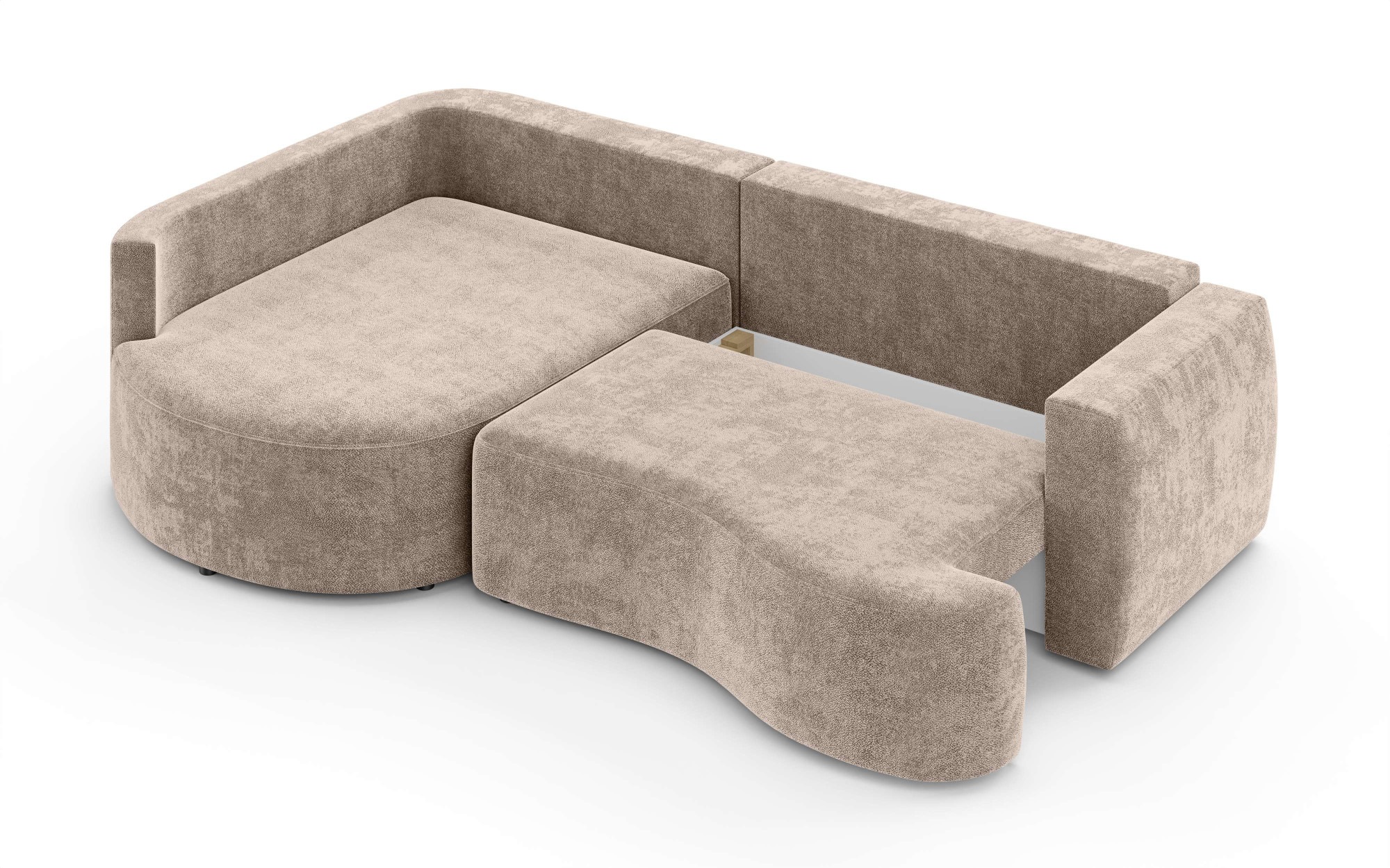 INOSIGN Ecksofa »Kahekili, Schlafsofa mit Bettkasten, Maße B/T/H: 255/181/90/ cm«, L-Form mit Wellenunterfederung, 7 Rückenkissen und 2 Zierkissen